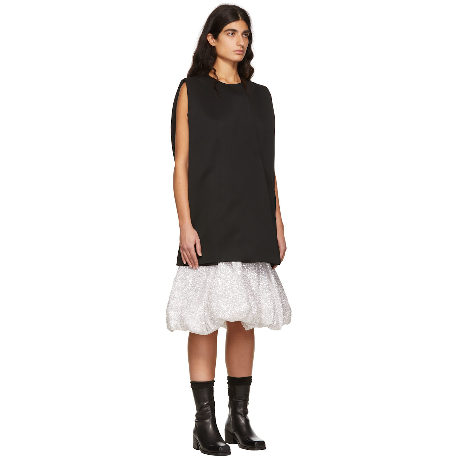  We11done Black Wool Mini Dress 