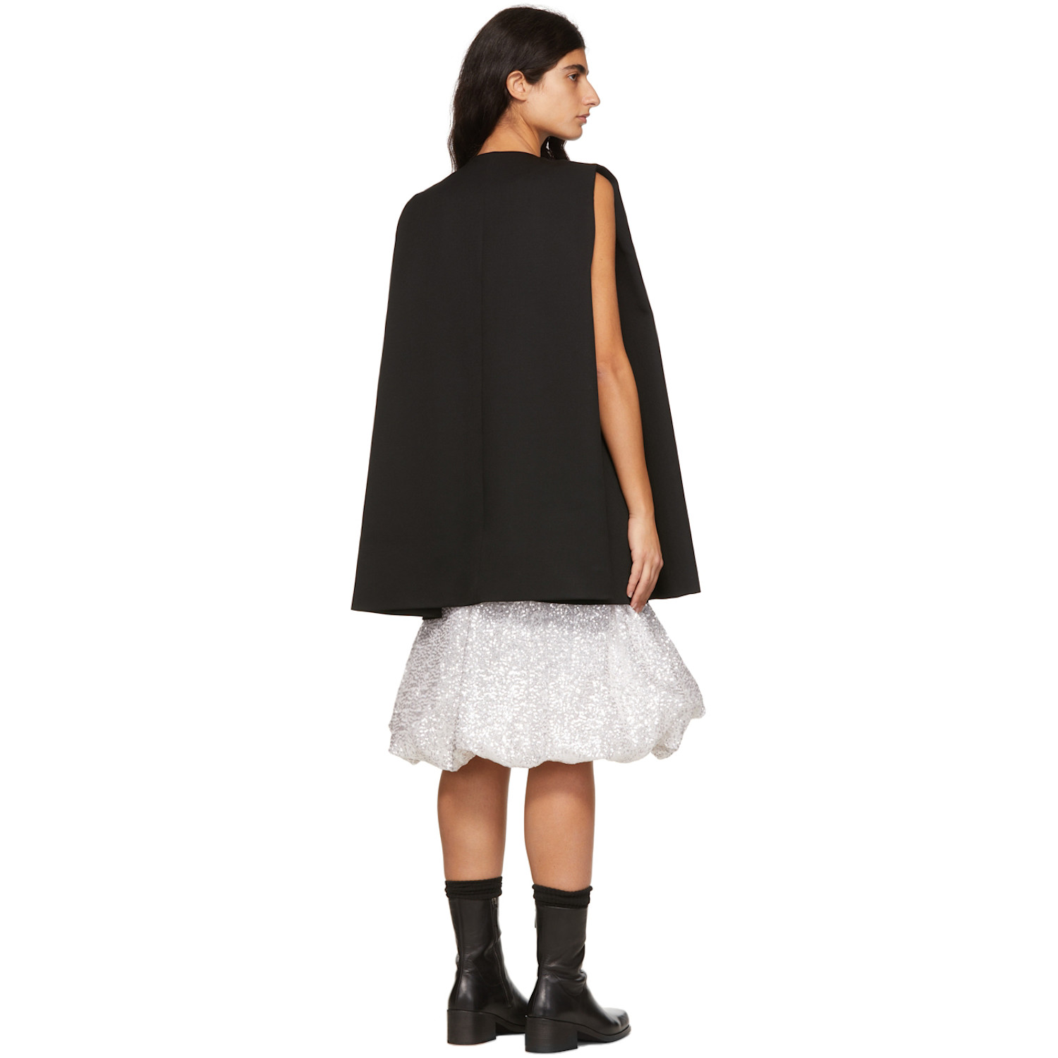  We11done Black Wool Mini Dress 