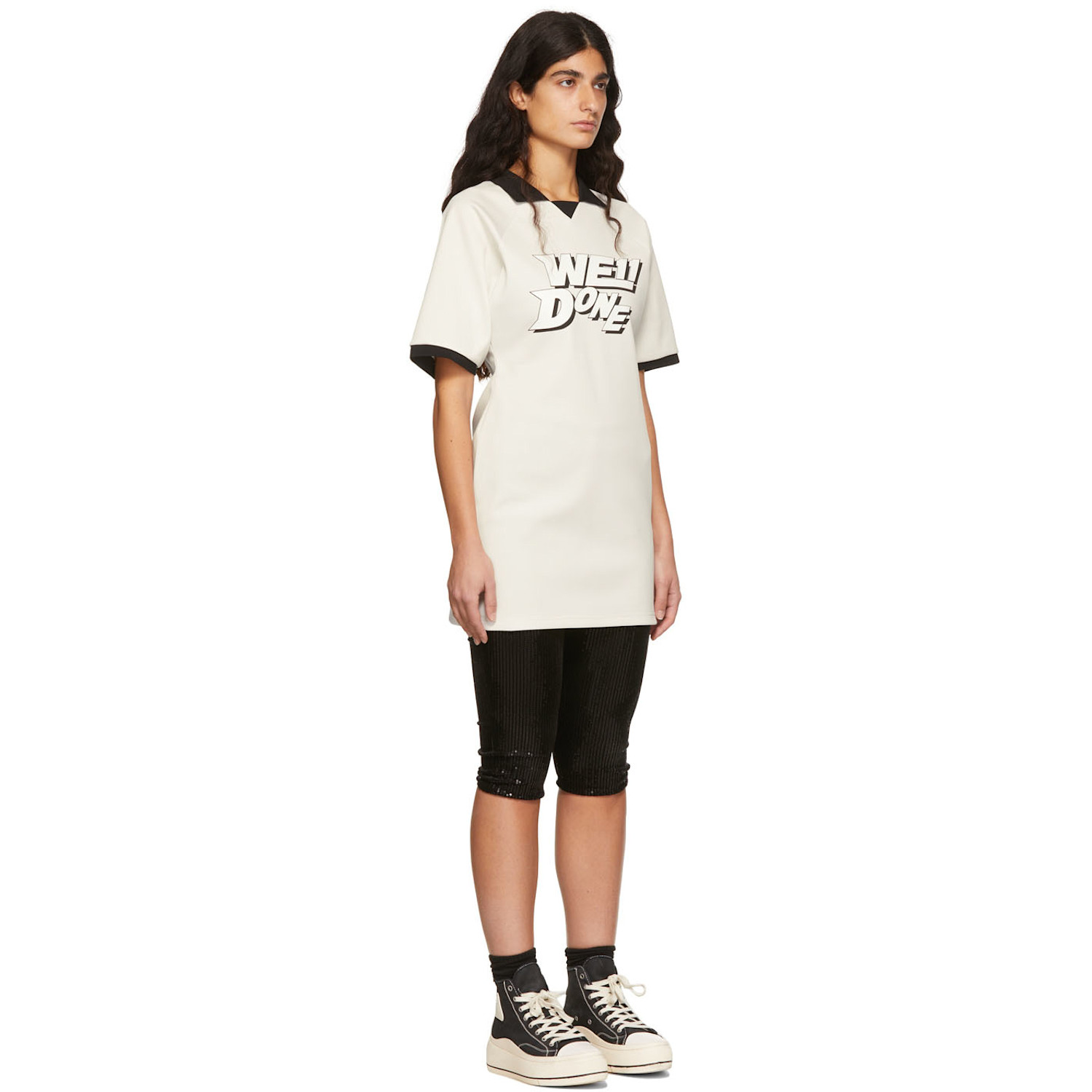  We11done Off-white Polyester Raglan Mini Dress 