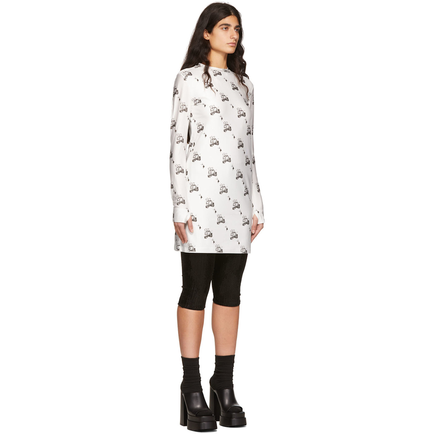  We11done White Artwork Dress 
