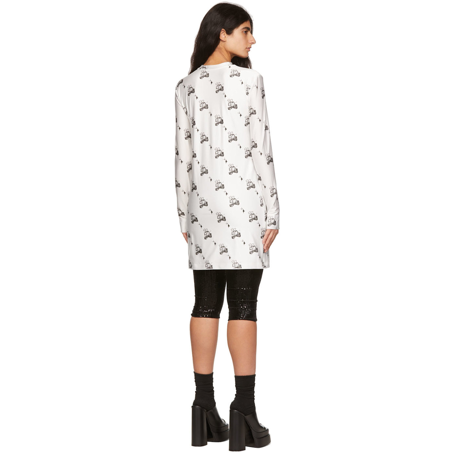  We11done White Artwork Dress 