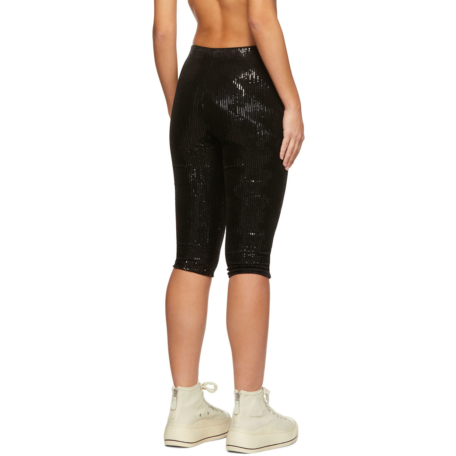 We11done Black Sequin Shorts 