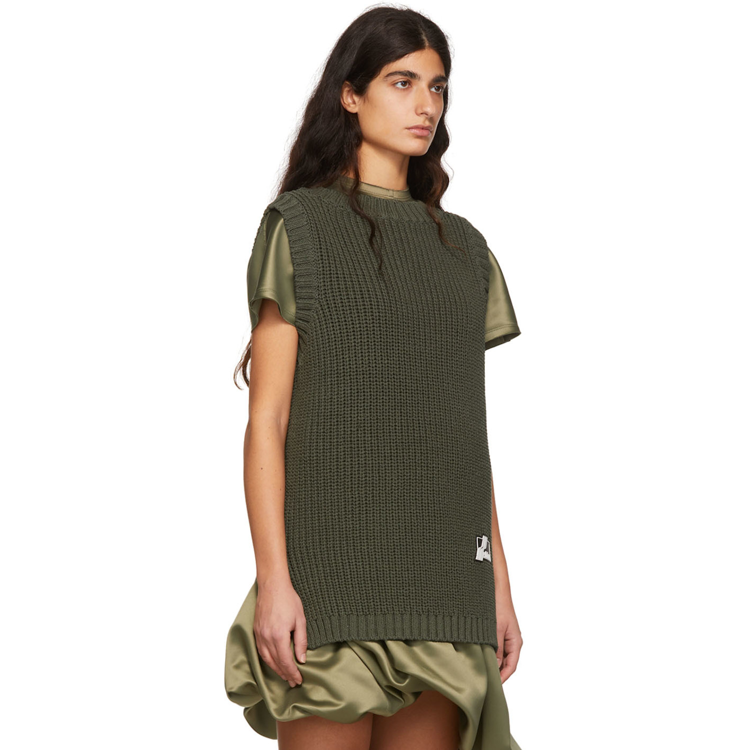  We11done Khaki Cotton Vest 
