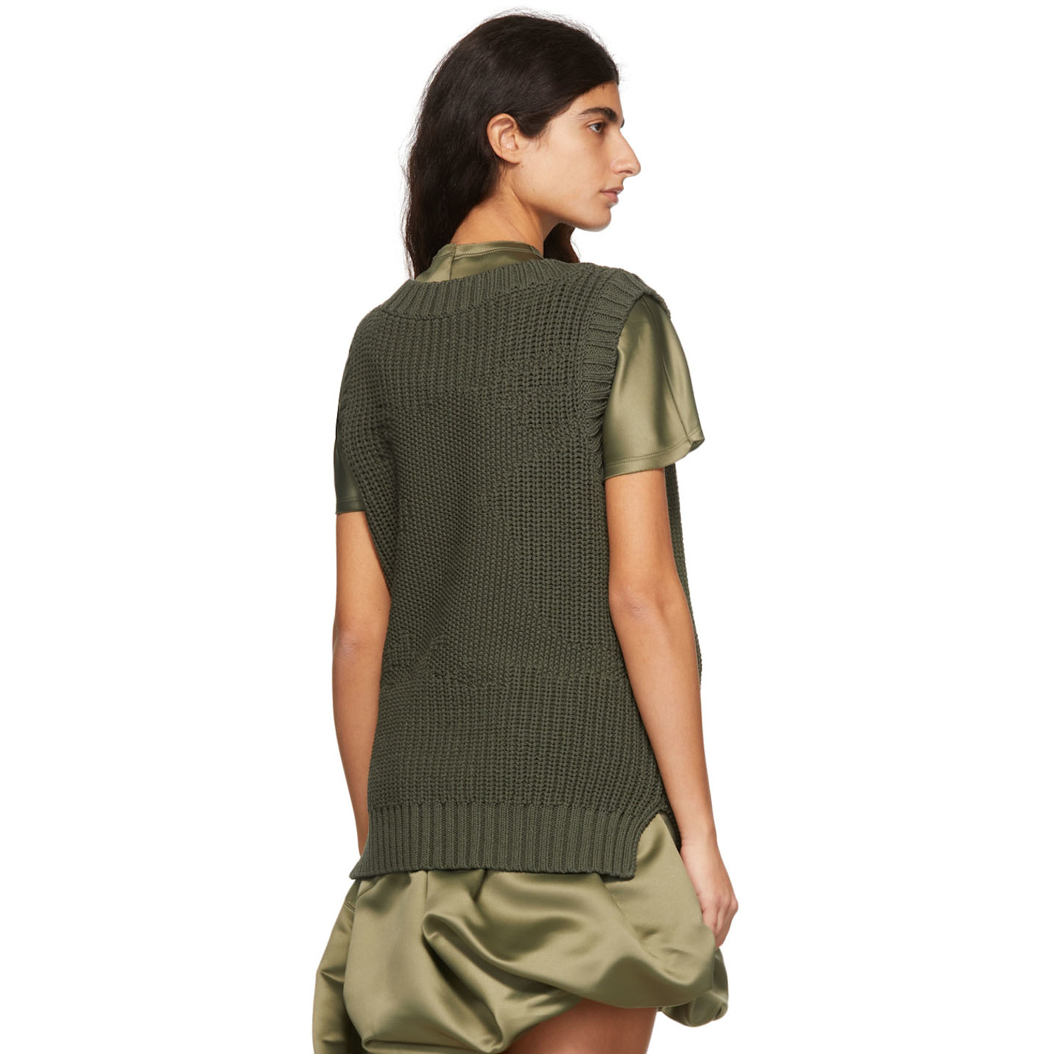  We11done Khaki Cotton Vest 