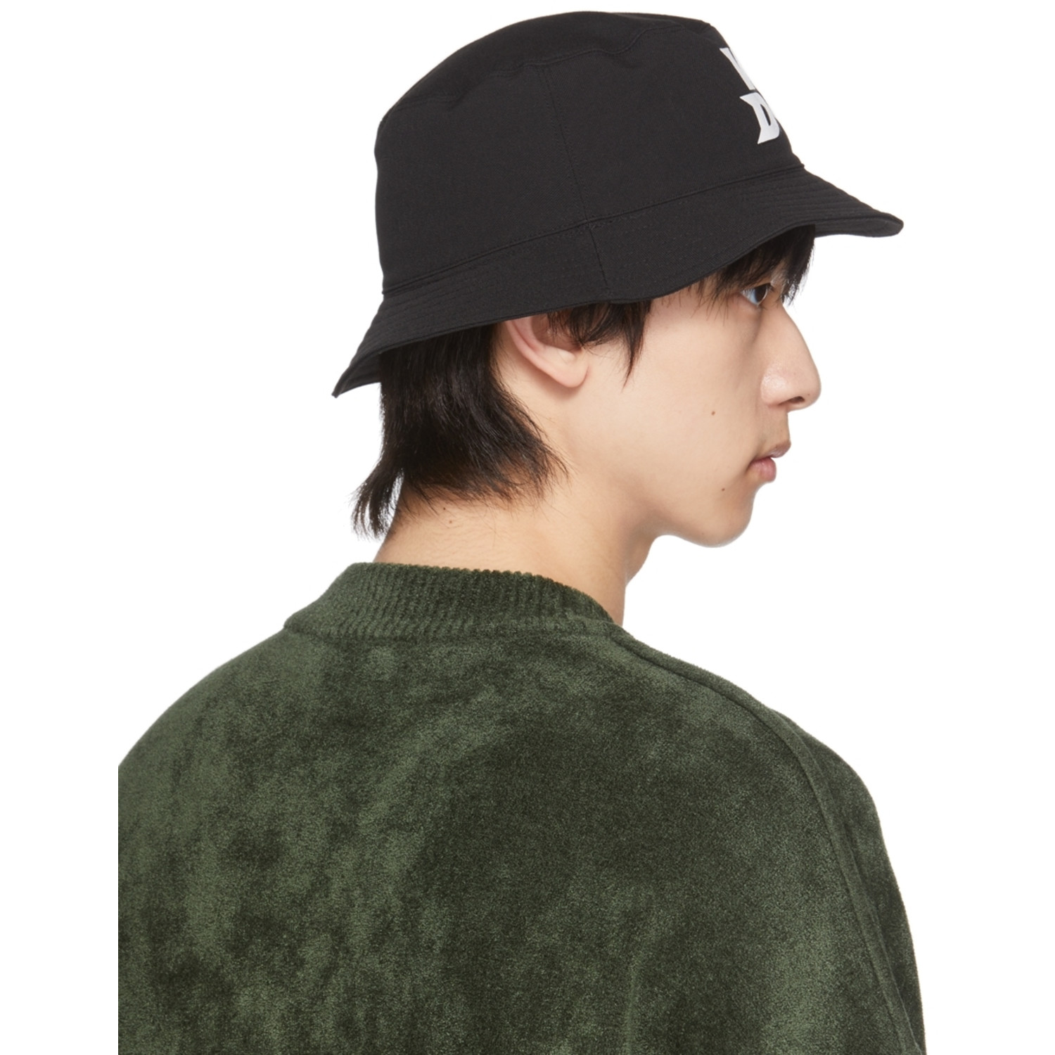  We11done Black Basic Logo Bucket Hat 