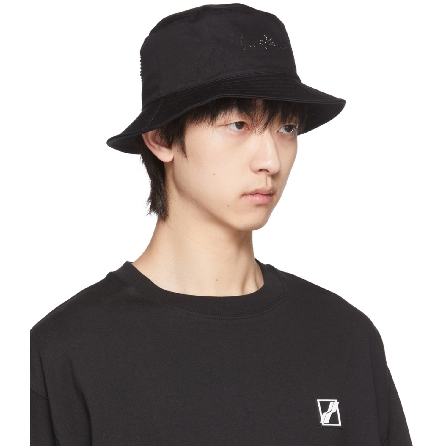 We11done Black Hotfix Star Bucket Hat 