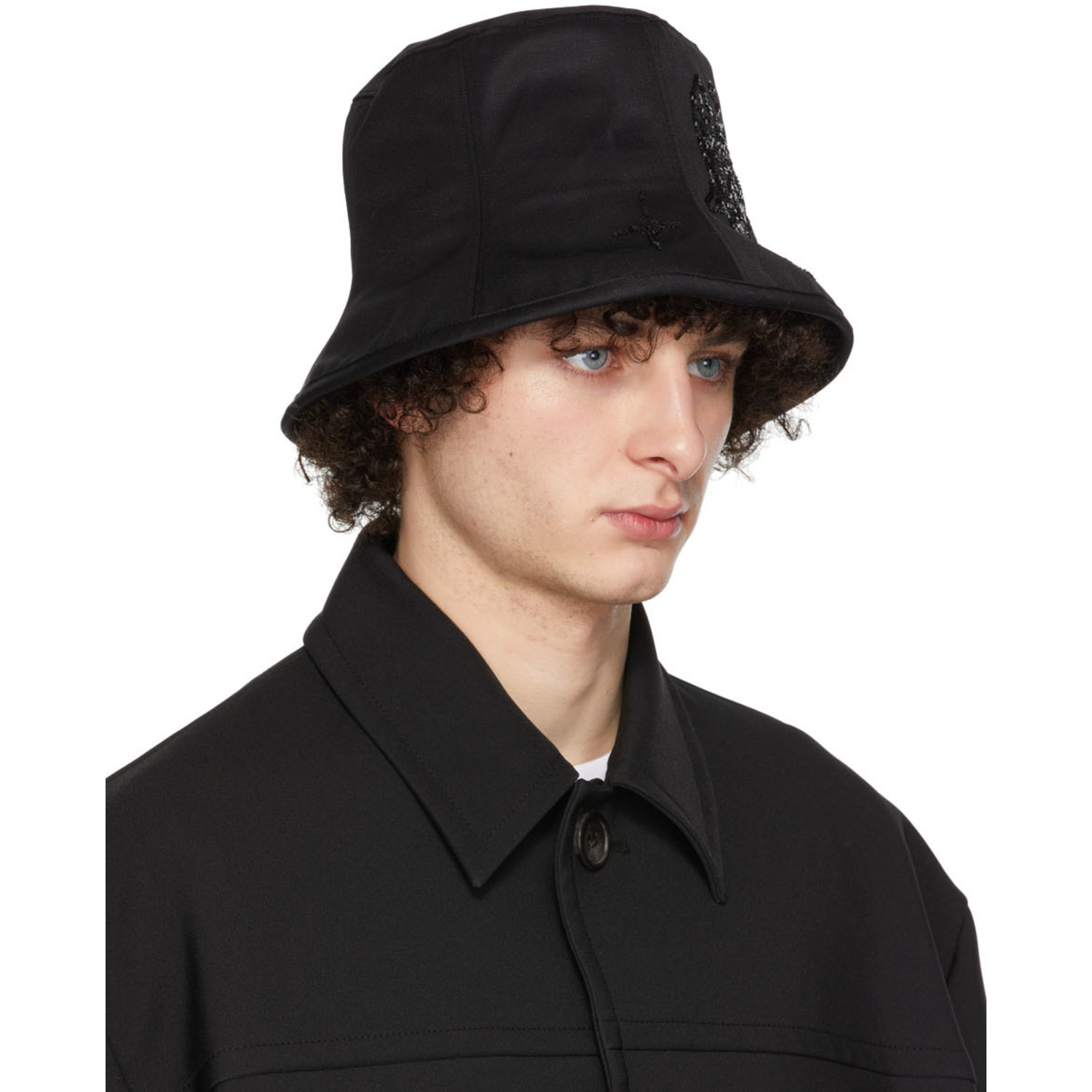  We11done Black Angel Sequin 6-panel Hat 
