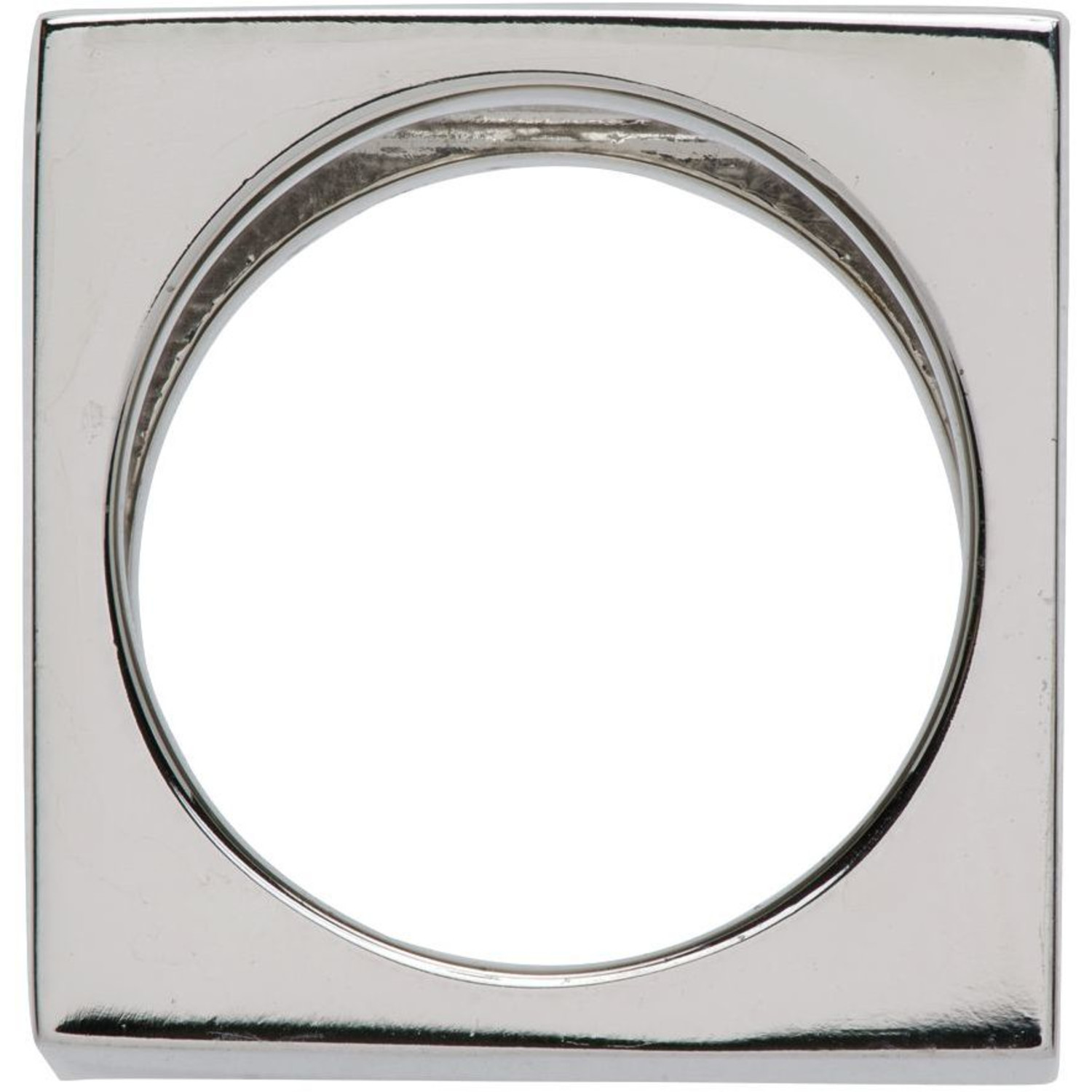  We11done Silver & Black Square Logo Dice Ring 