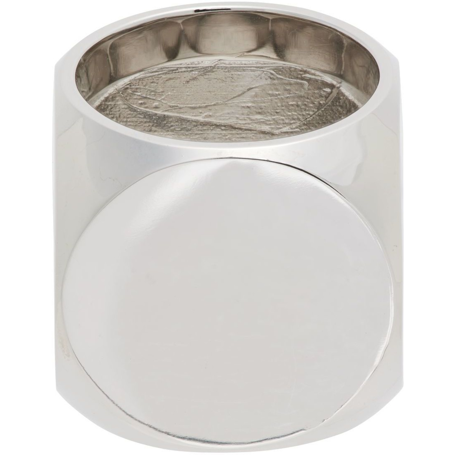  We11done Silver & Black Logo Dice Ring 