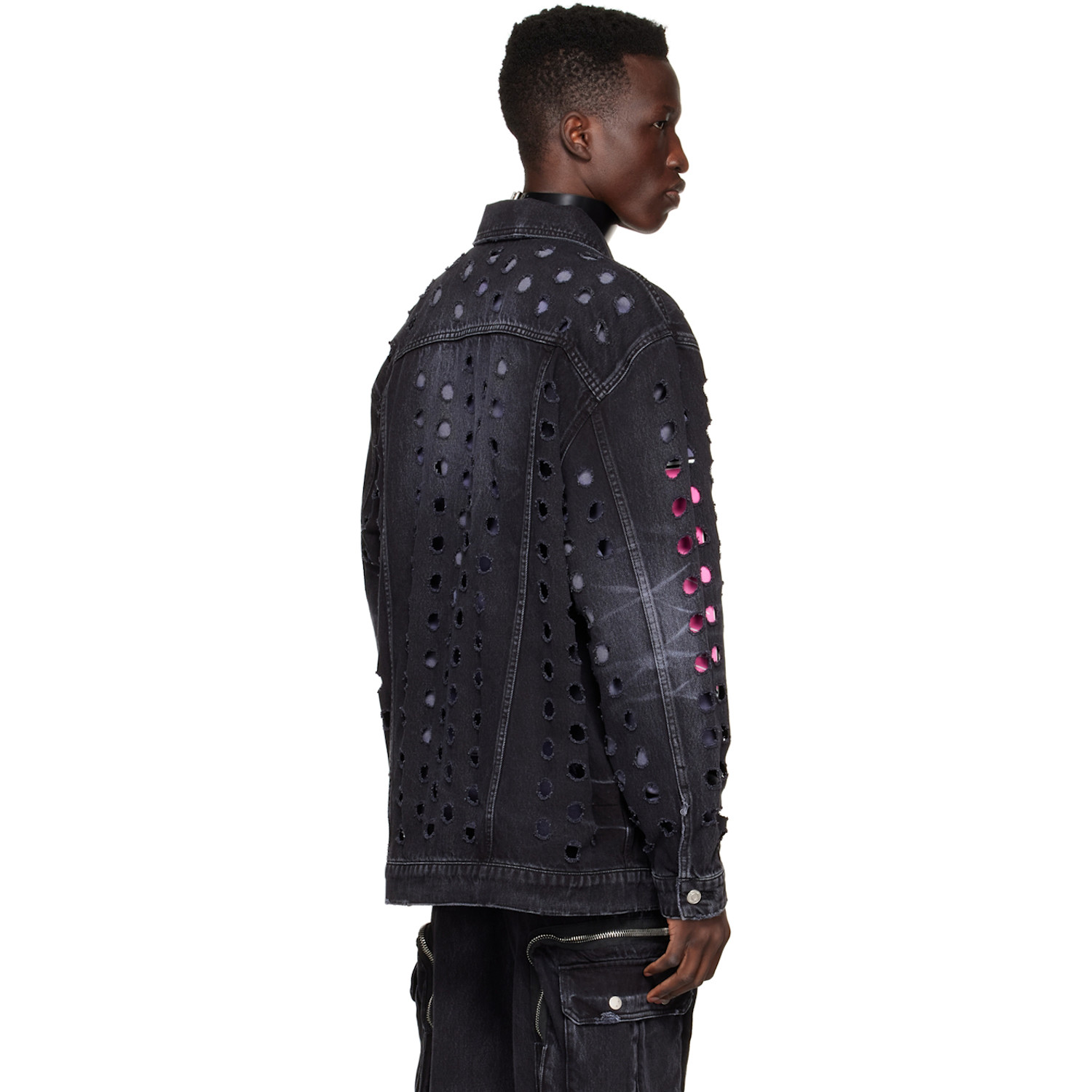  We11done Black Logo Denim Jacket 
