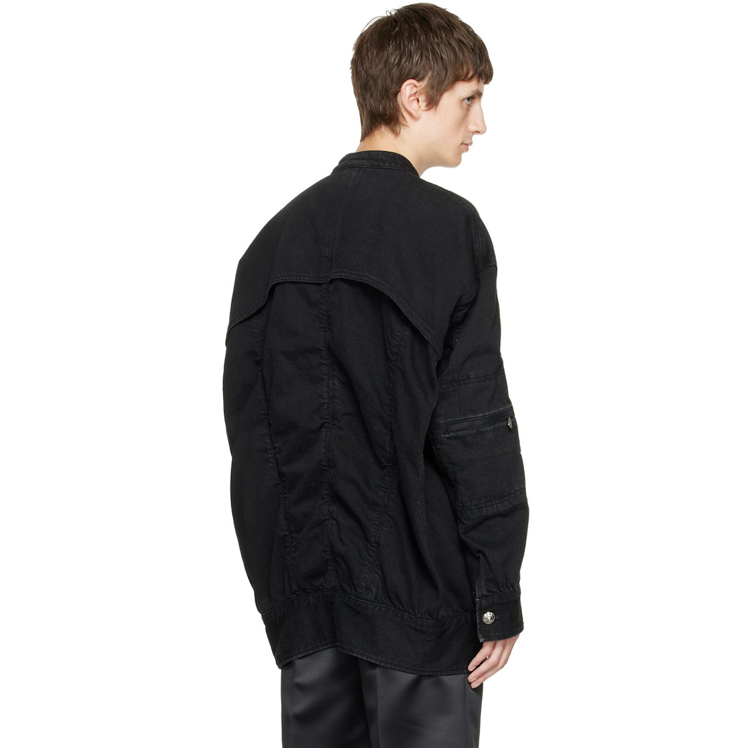  We11done Black Bomber Denim Jacket 