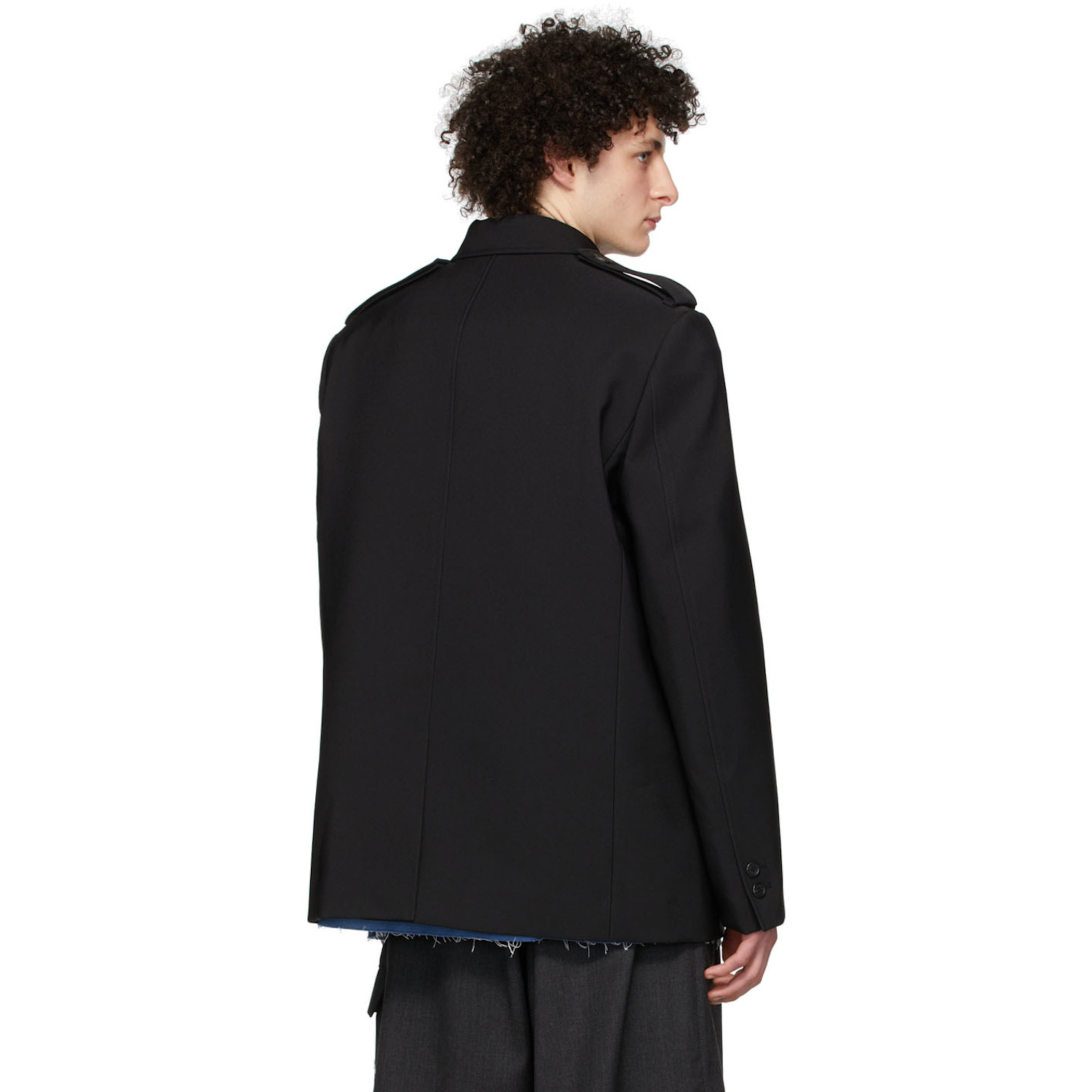  We11done Black Regular Collar Jacket 