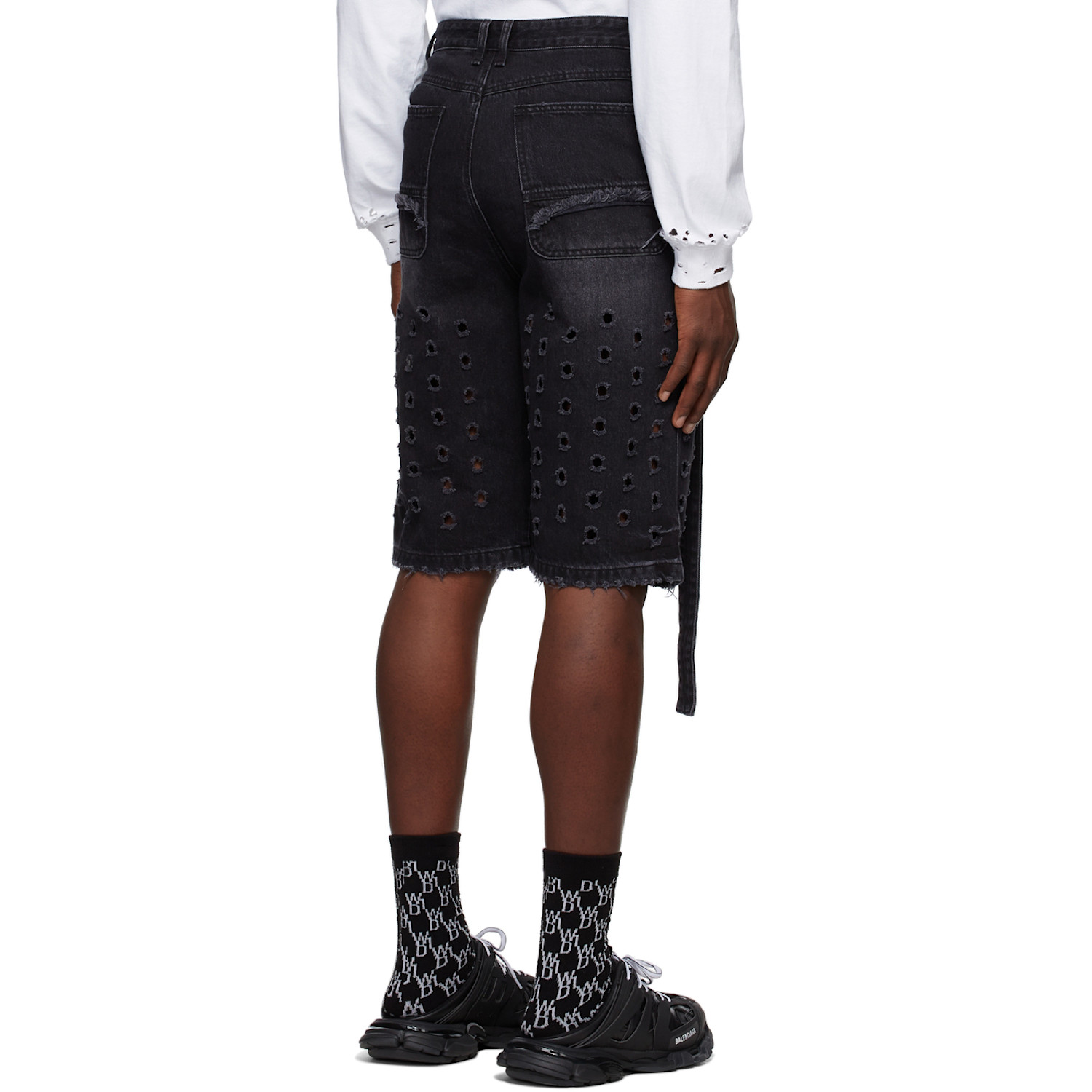  We11done Black Denim Shorts 