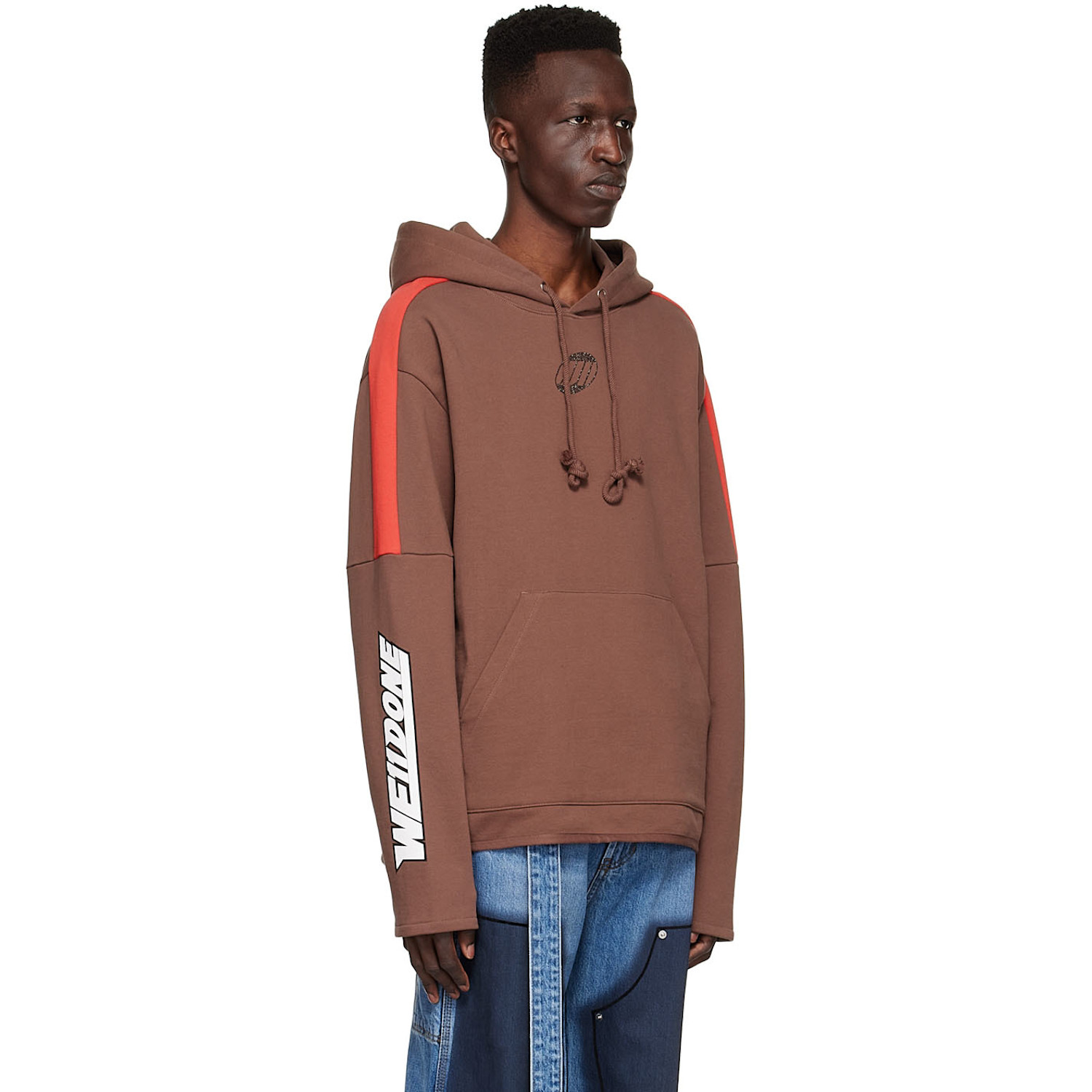  We11done Brown Cotton Hoodie 