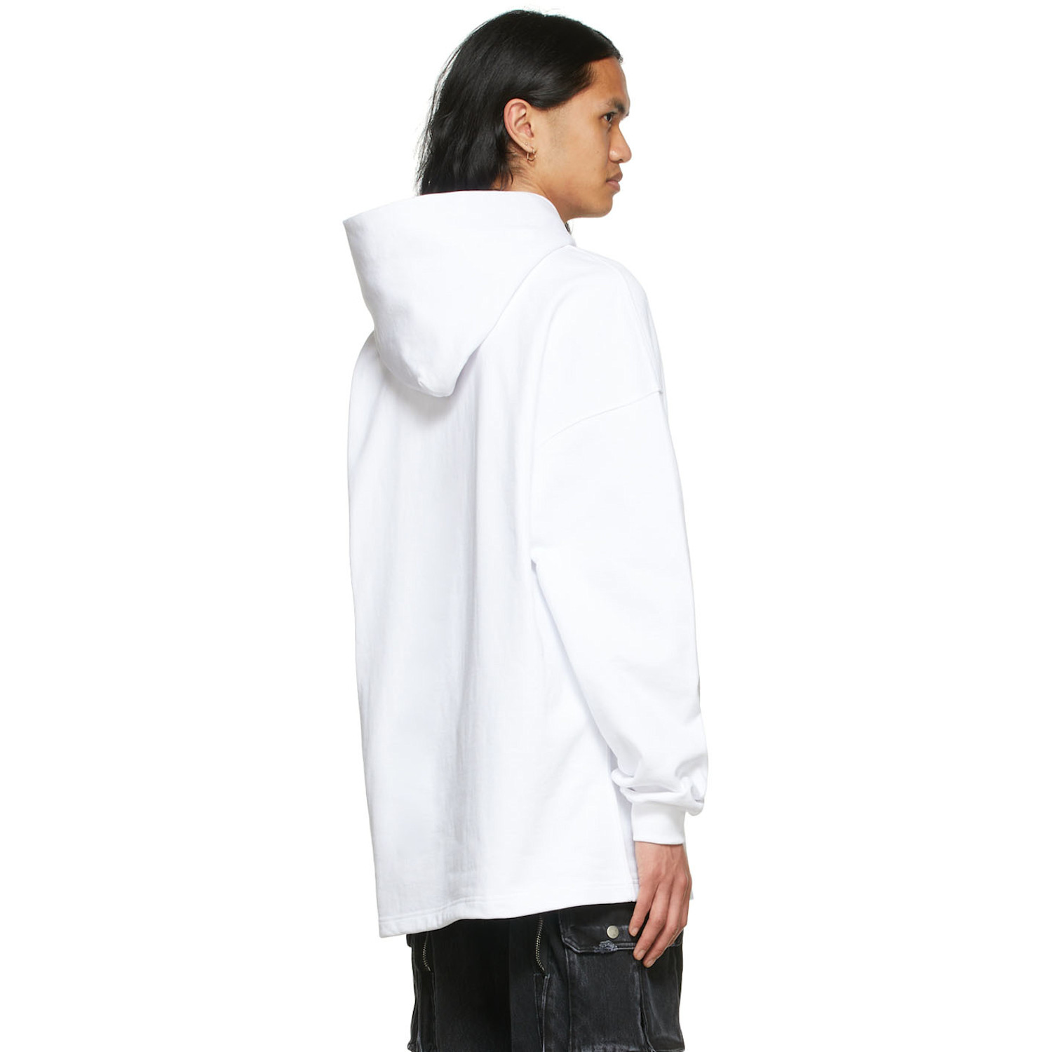  We11done White Cotton Hoodie 
