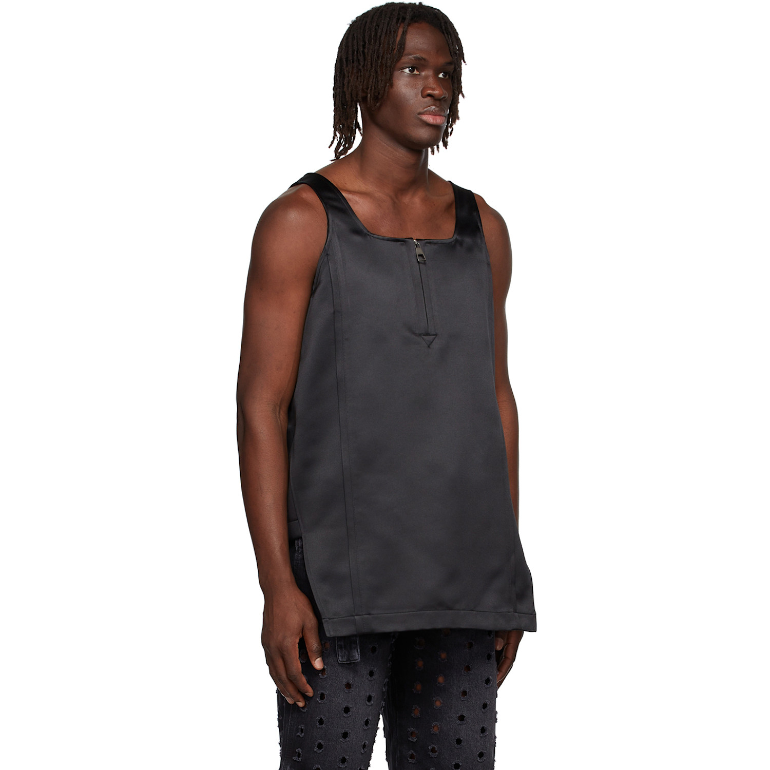  We11done Black Polyester Tank Top 