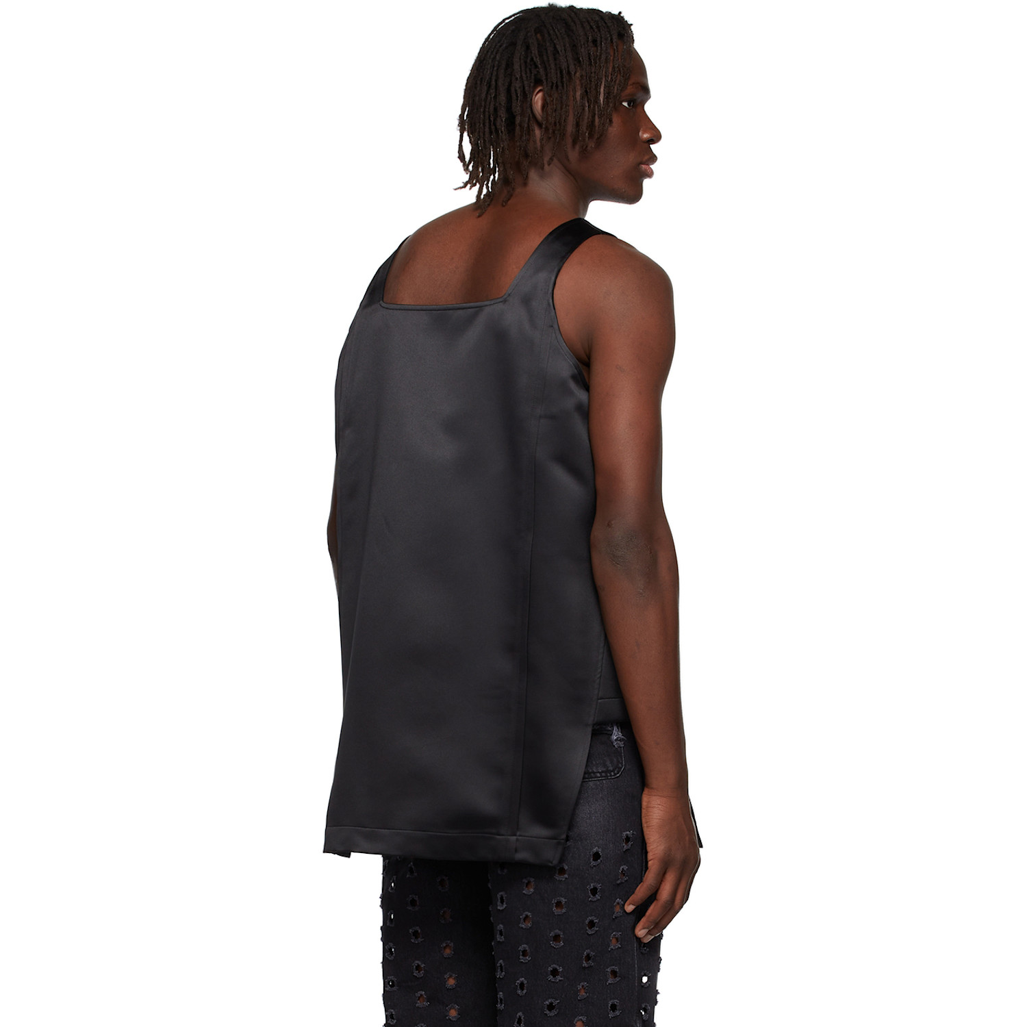  We11done Black Polyester Tank Top 
