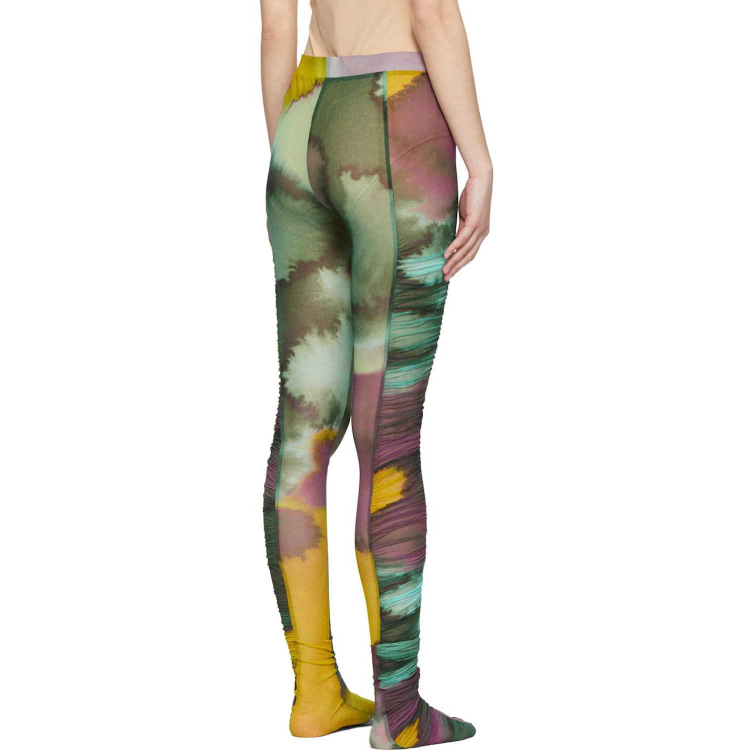  Dries Van Noten Yellow Ruffled Tights 