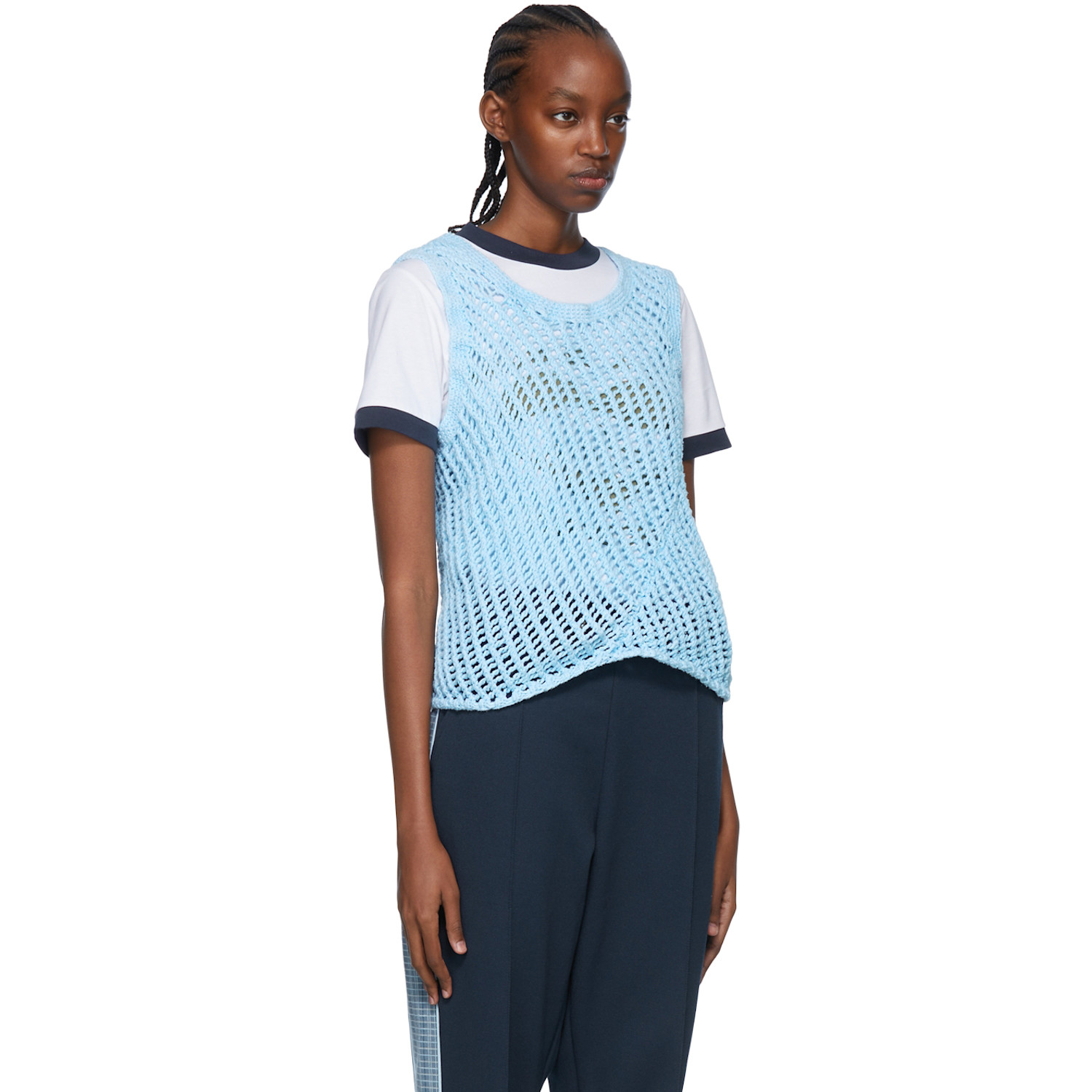  Nicholas Daley Blue Cotton Tank Top 