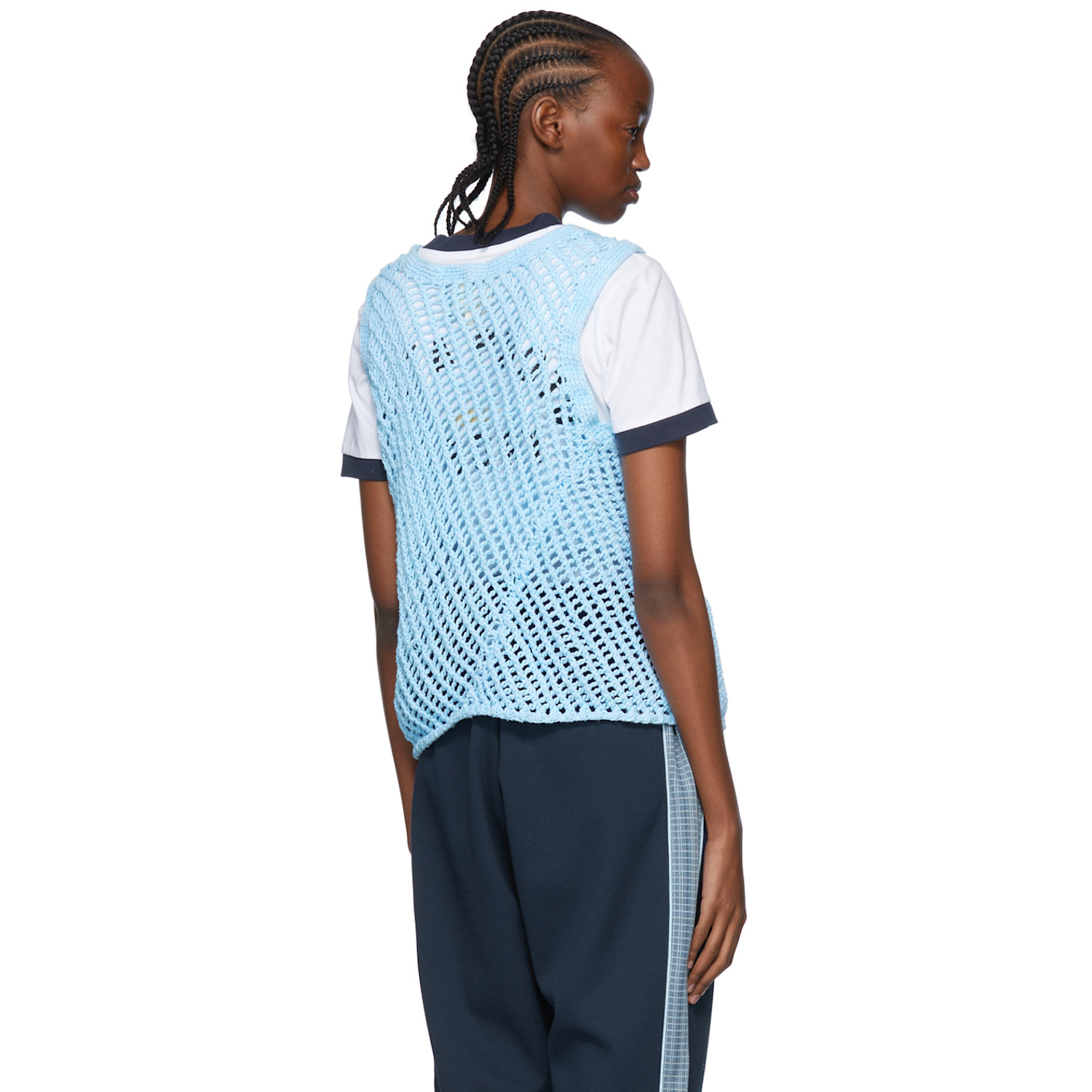  Nicholas Daley Blue Cotton Tank Top 