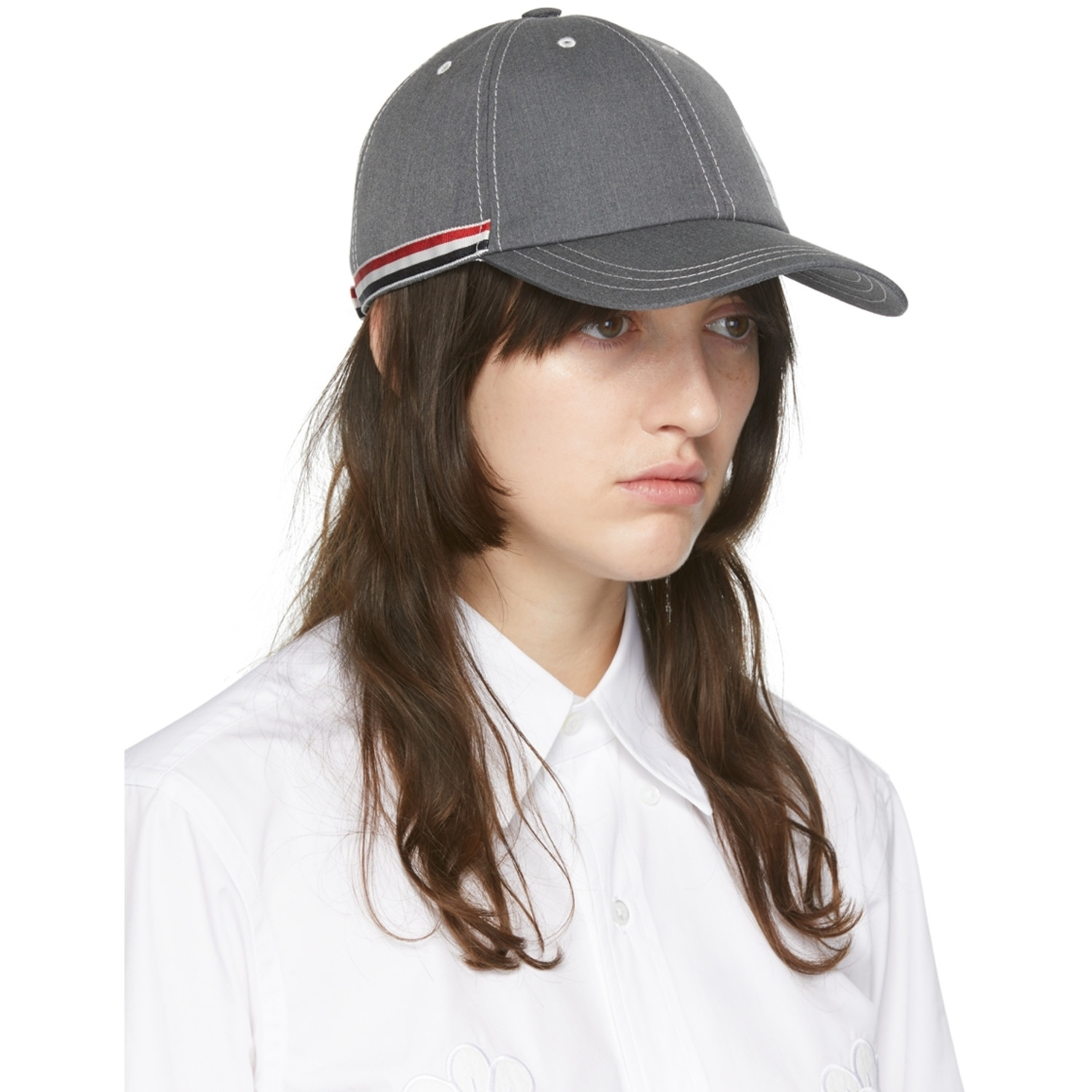  Thom Browne Grey 6-panel Baseball Cap 