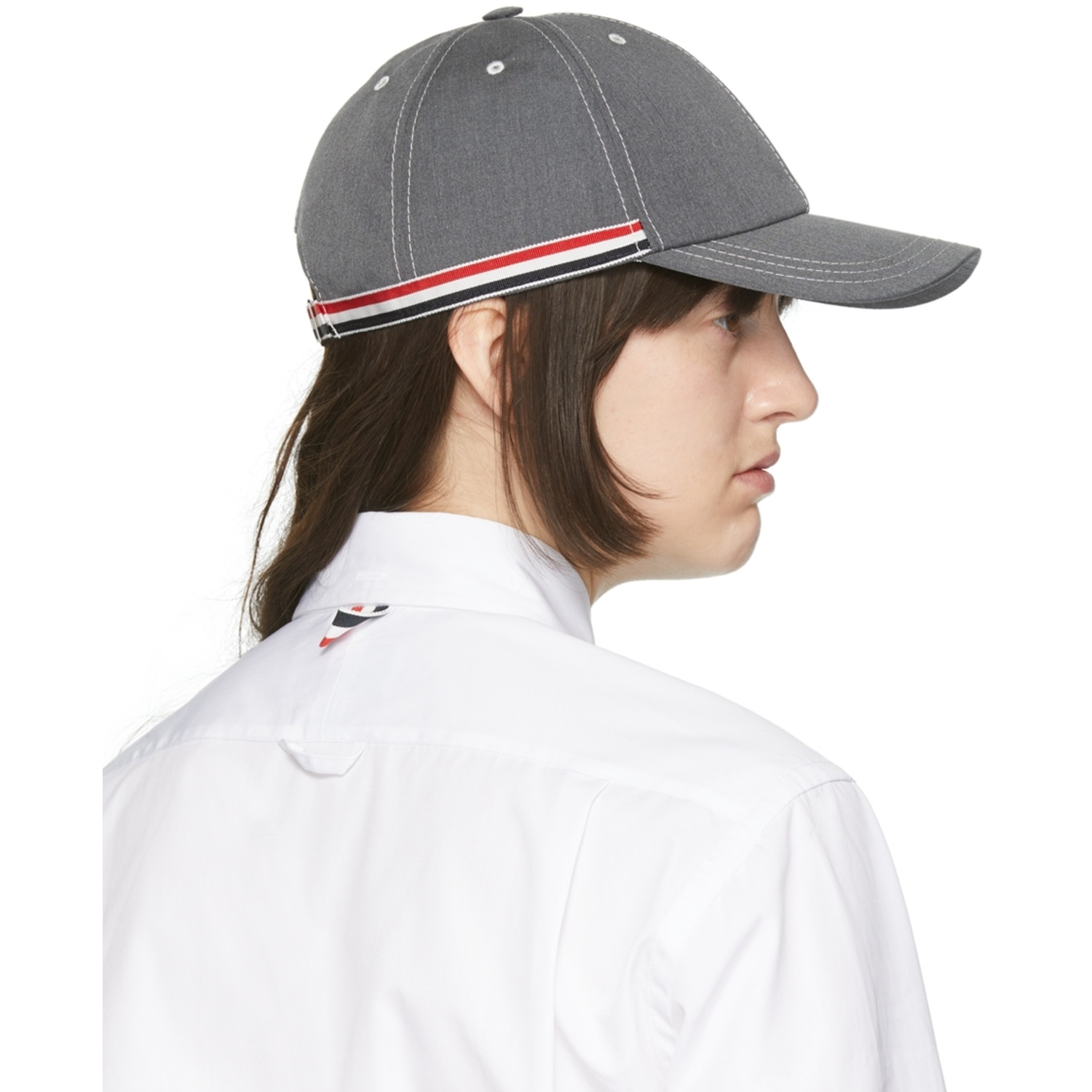  Thom Browne Grey 6-panel Baseball Cap 