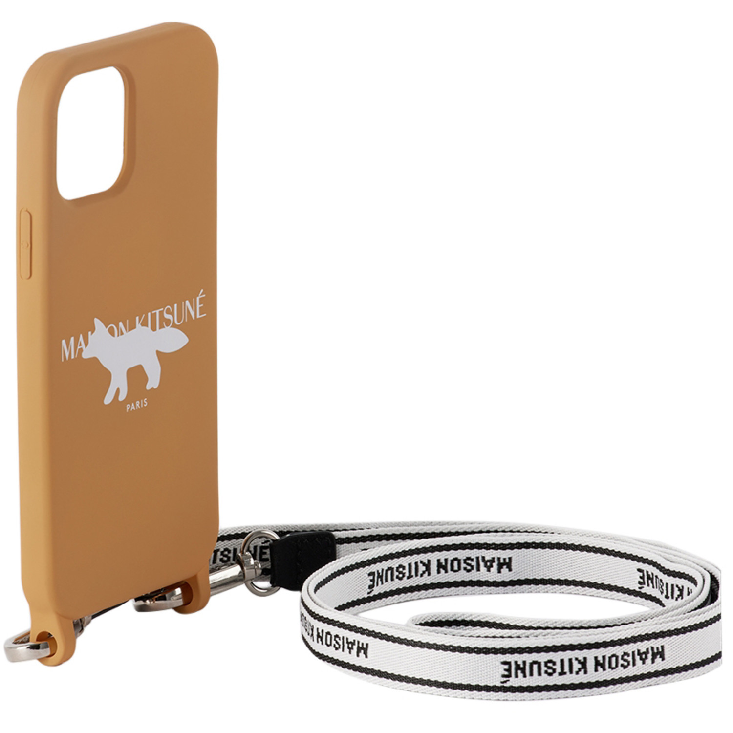  Maison Kitsuné Brown Stamp Logo Strap Iphone 12/12 Pro Case 