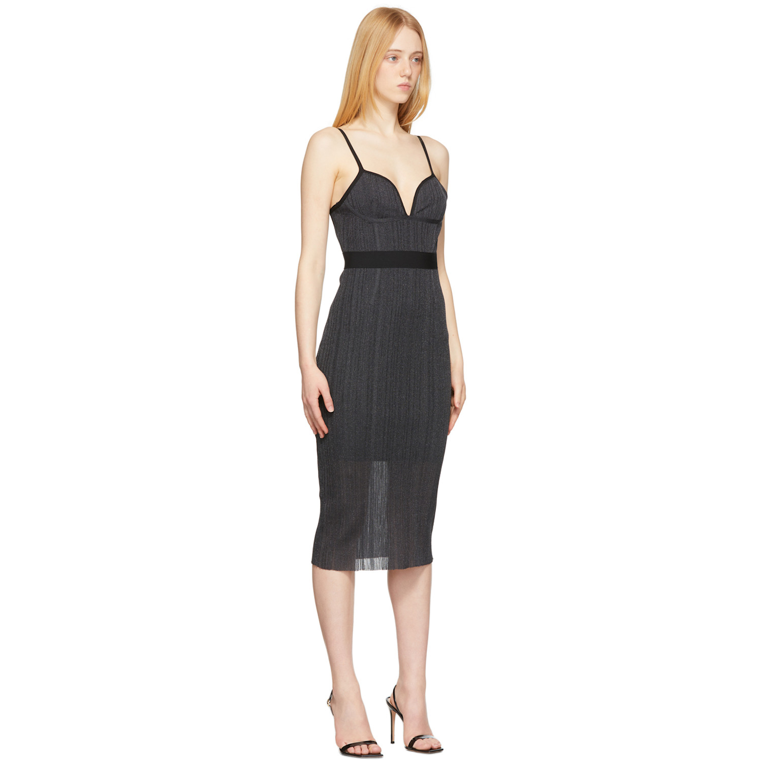  Herve Leger Black & Grey Bustier Dress 
