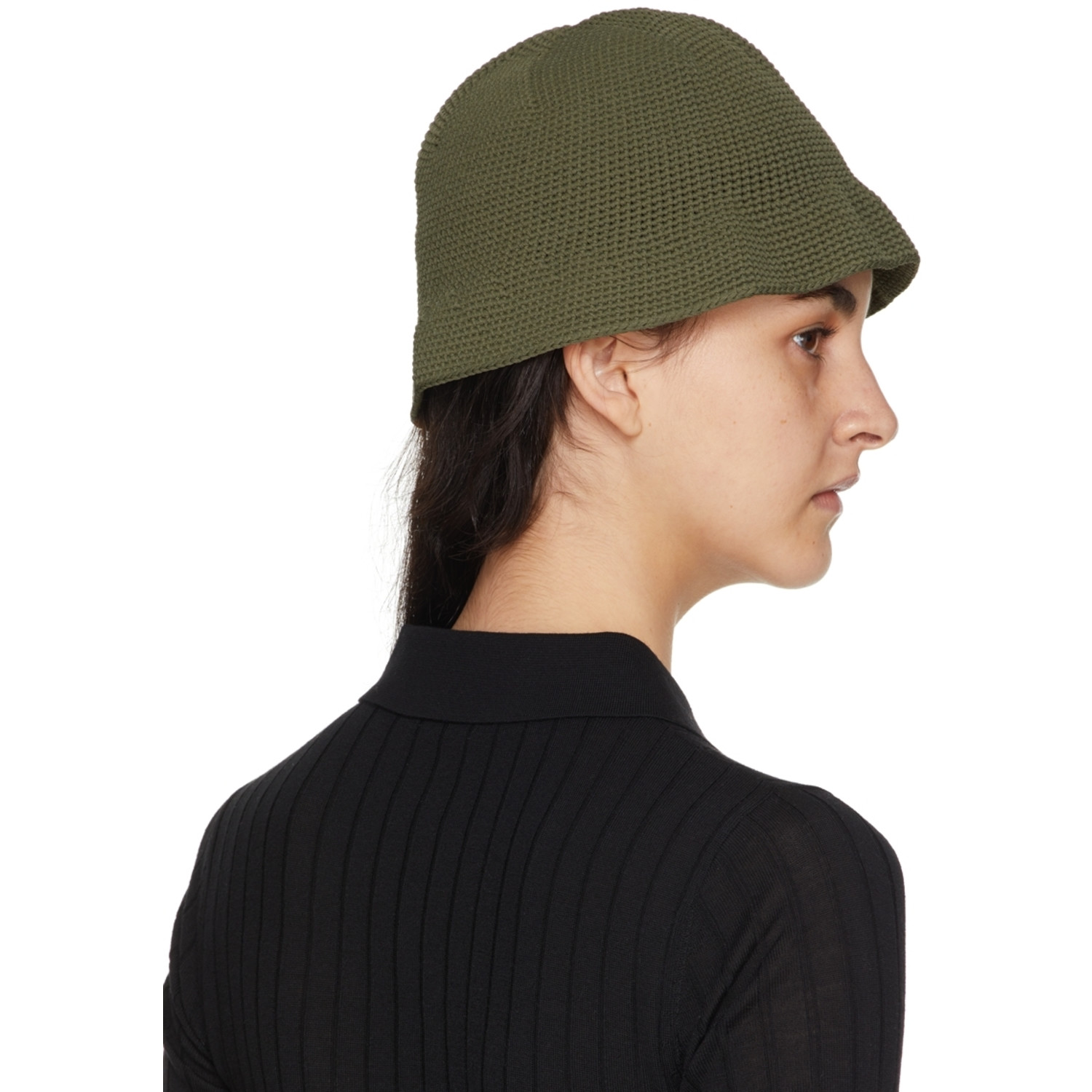  Dion Lee Khaki Crochet Beach Hat 
