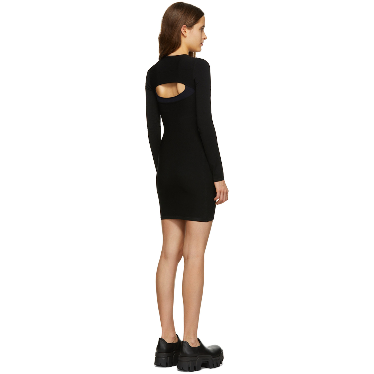  Dion Lee Black & Navy Double Hosiery Mini Dress 