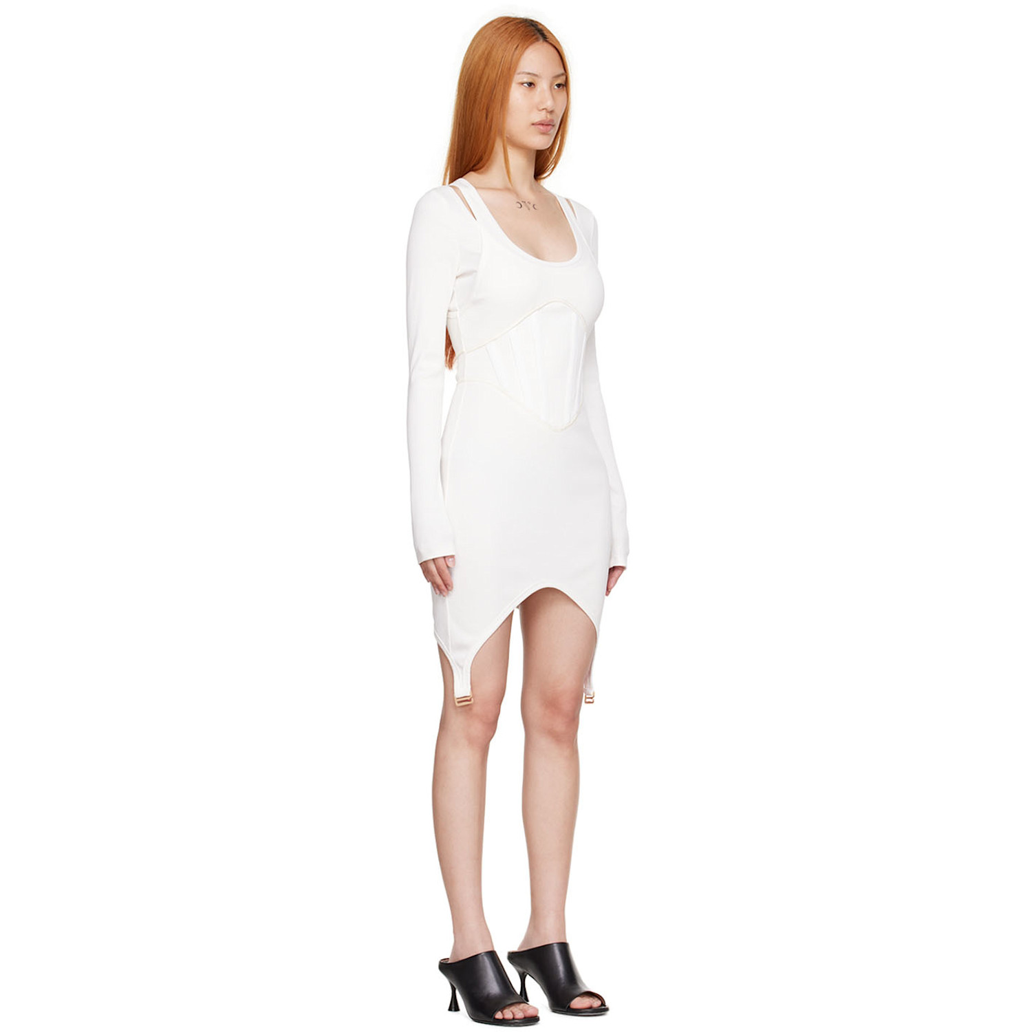  Dion Lee Off-white Organic Cotton Mini Dress 