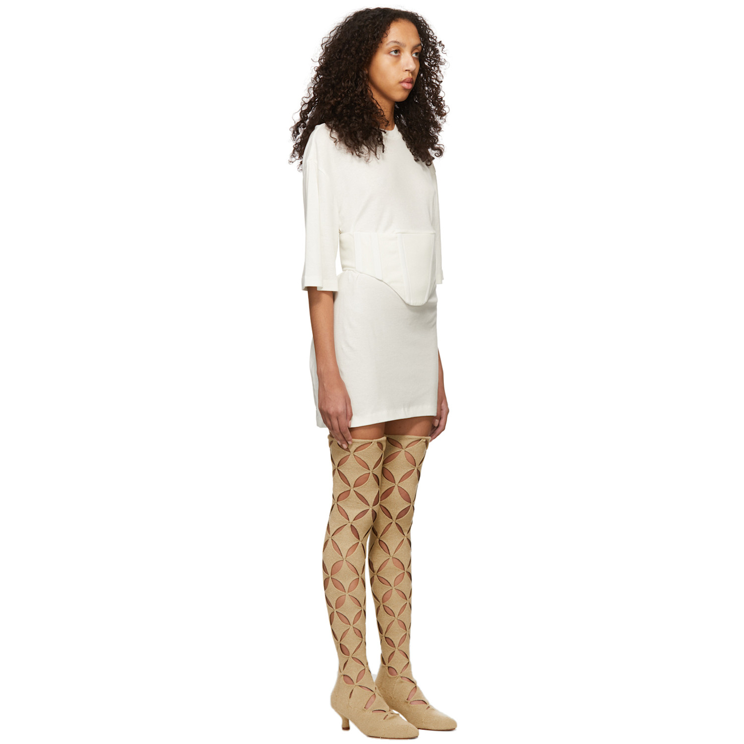  Dion Lee White Undercorset Mini Dress 
