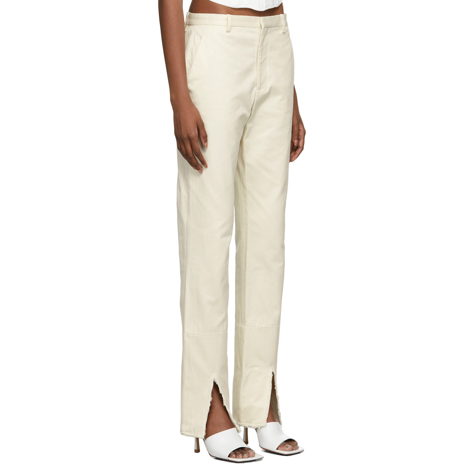 Dion Lee Off-white Split Frayed Trousers 