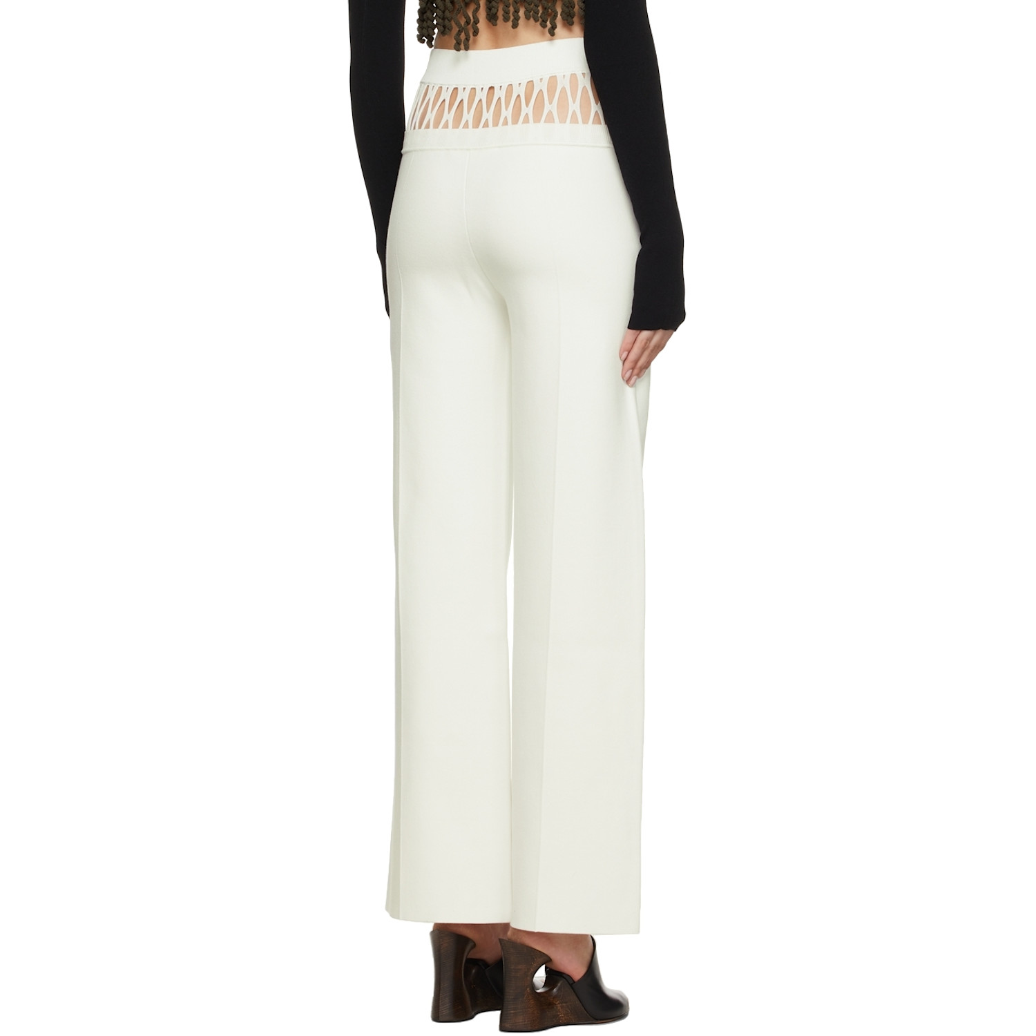  Dion Lee White Fishnet Tailored Trousers 