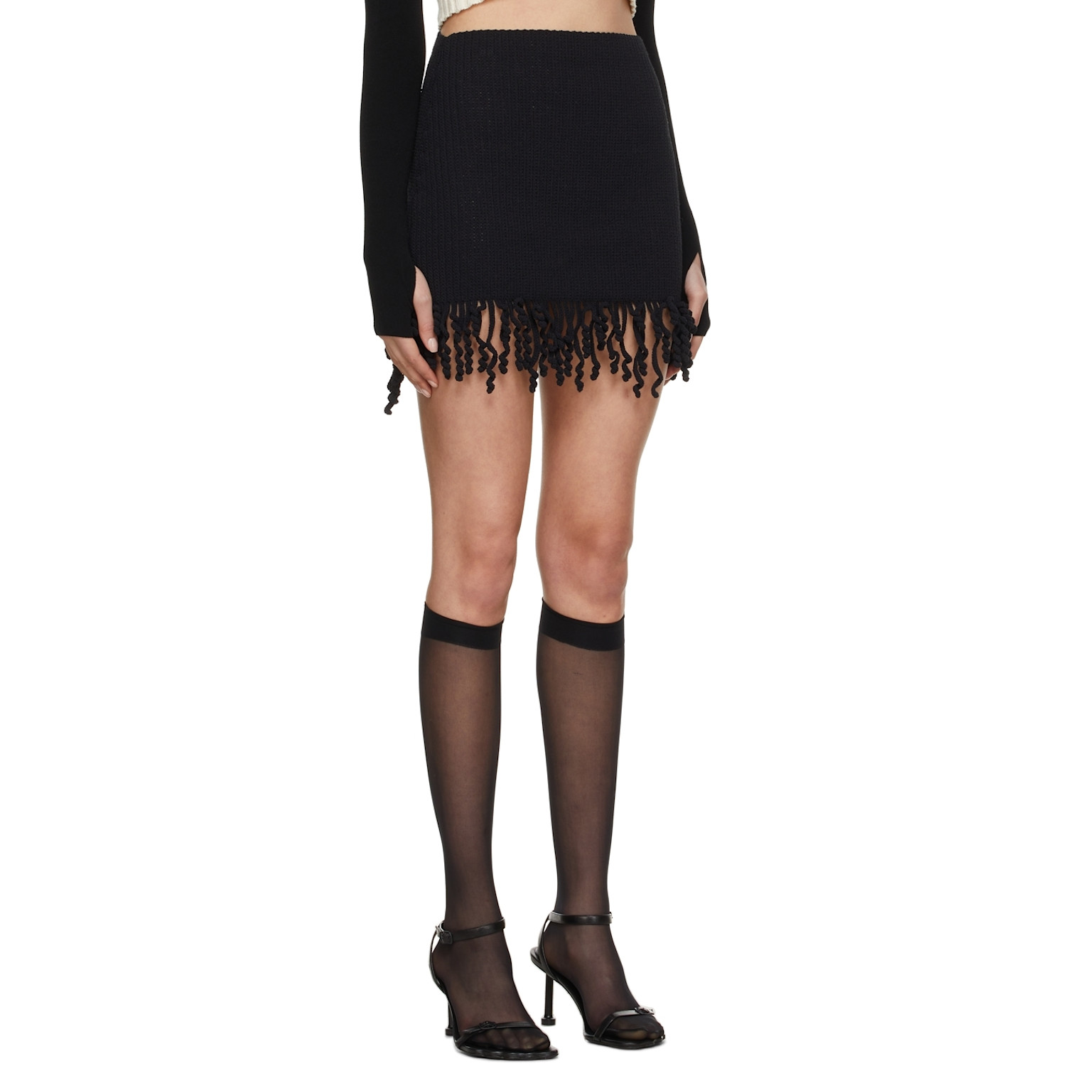  Dion Lee Black Cotton Miniskirt 