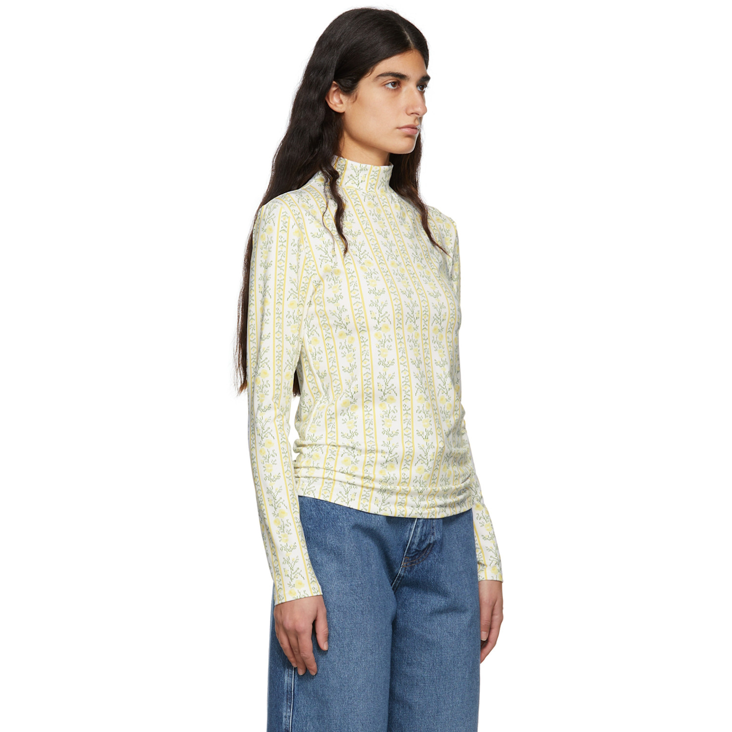 Tanner Fletcher White Floral Stripe Lonnie Shirt 
