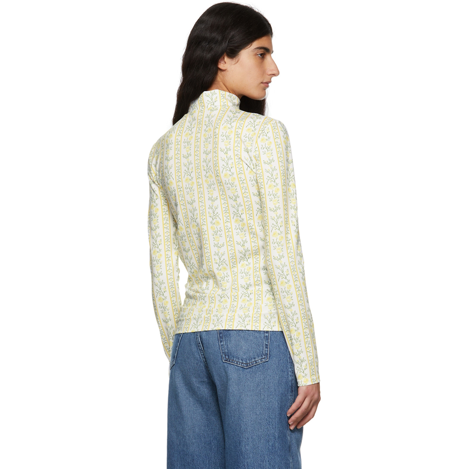  Tanner Fletcher White Floral Stripe Lonnie Shirt 