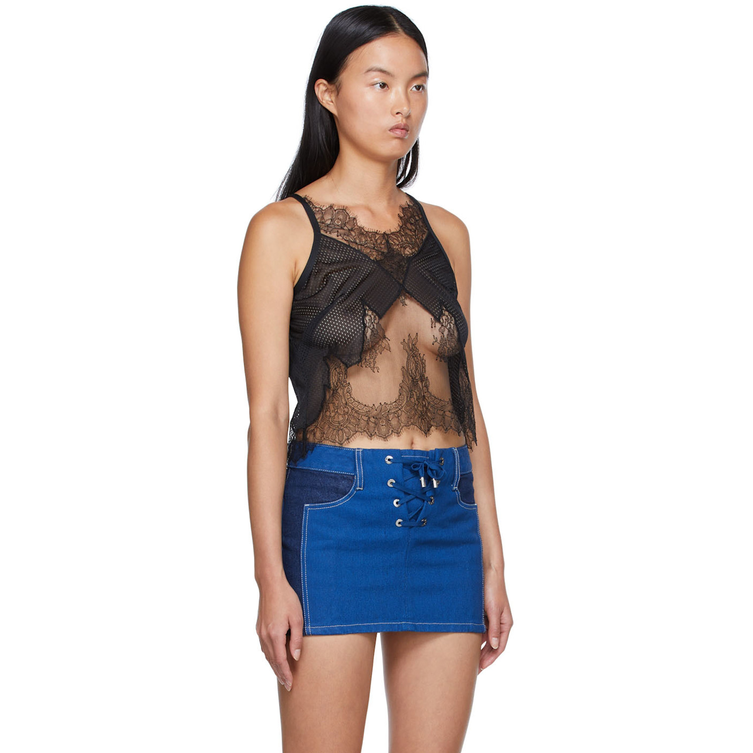  Dion Lee Black Nylon Tank Top 