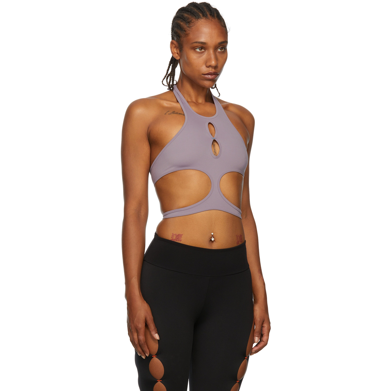  Rui Ssense Exclusive Purple Cut-out Sport Bra 