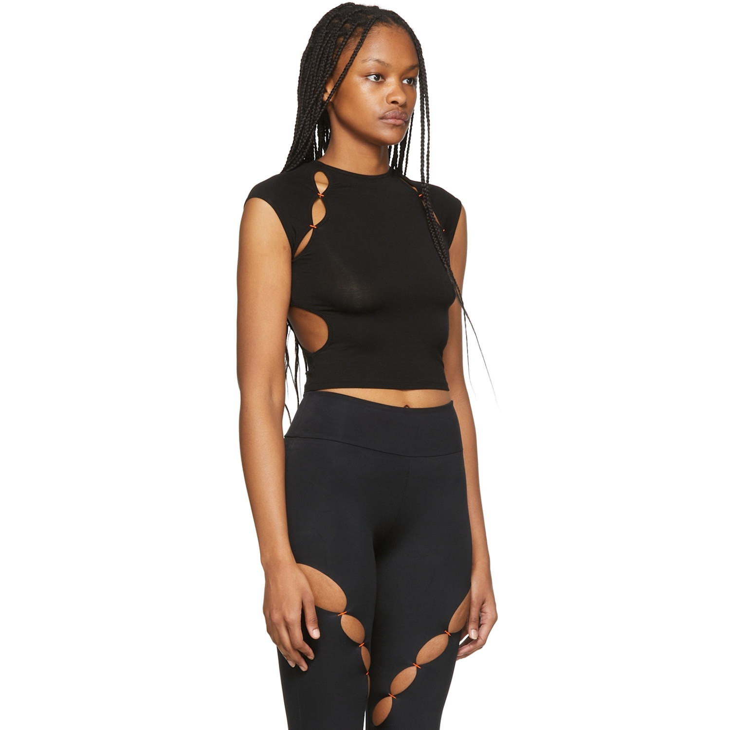  Rui Ssense Exclusive Black Cut-out Cropped Sport Top 