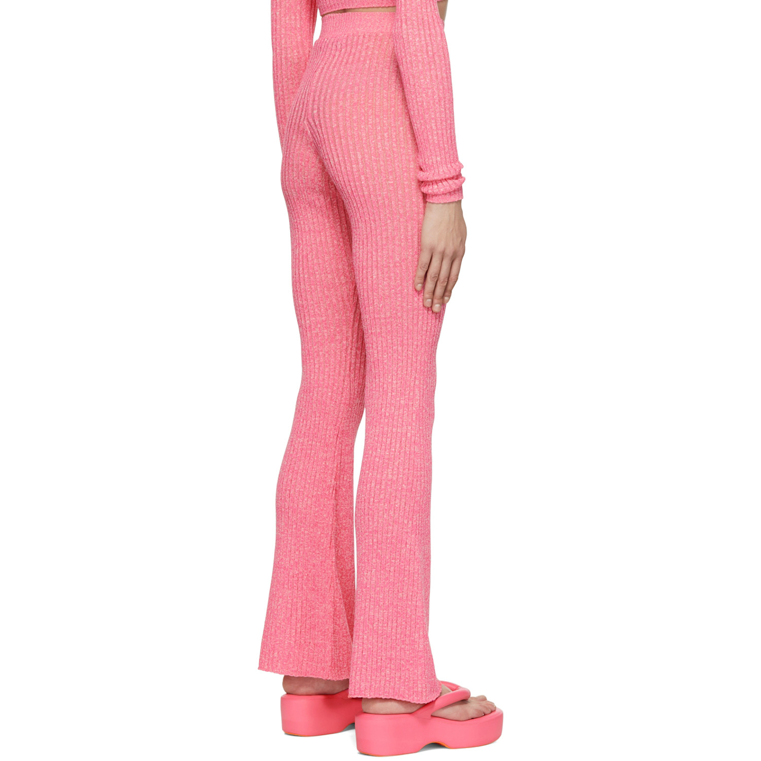  Msgm Pink Linen Lounge Pants 