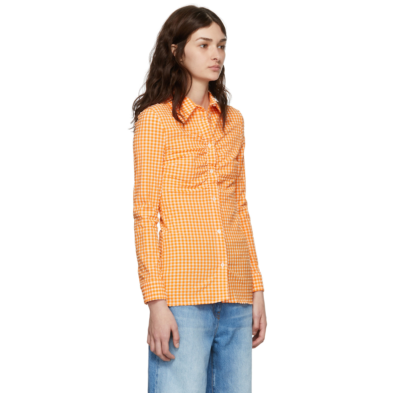  Msgm Orange Polyester Shirt 