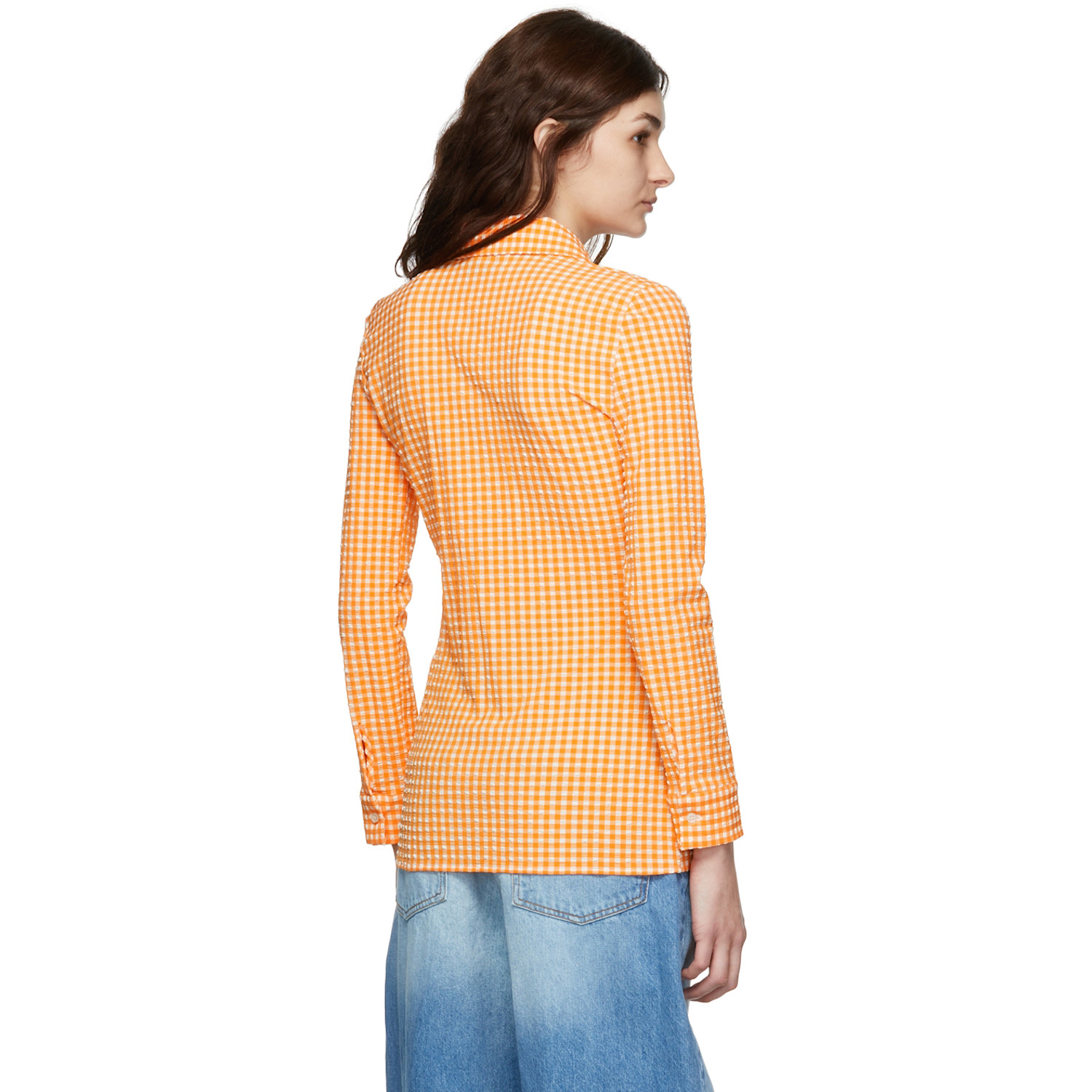  Msgm Orange Polyester Shirt 