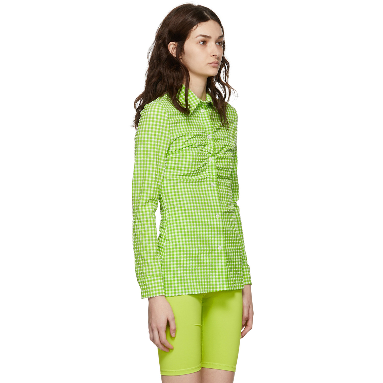  Msgm Green Nylon Shirt 