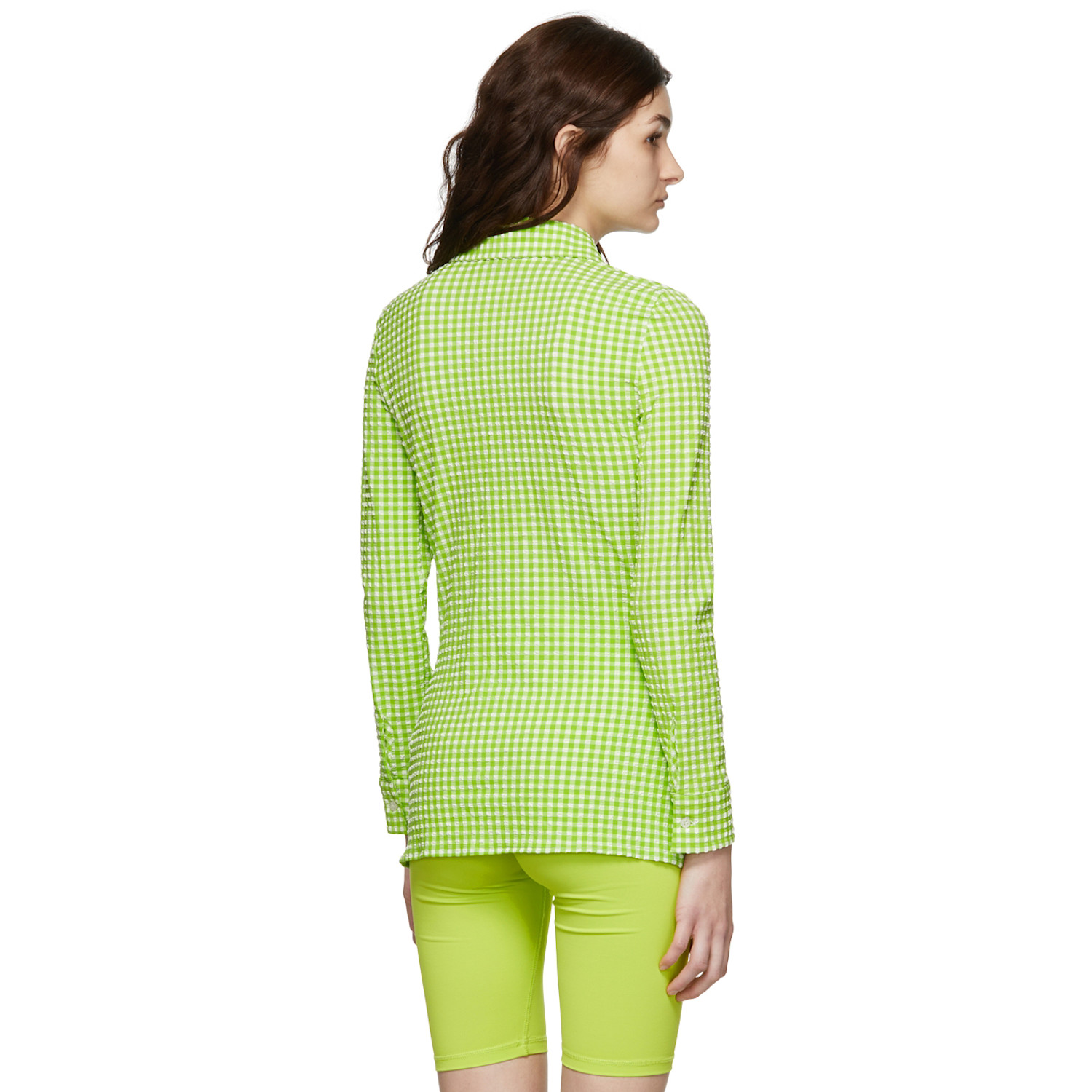  Msgm Green Nylon Shirt 