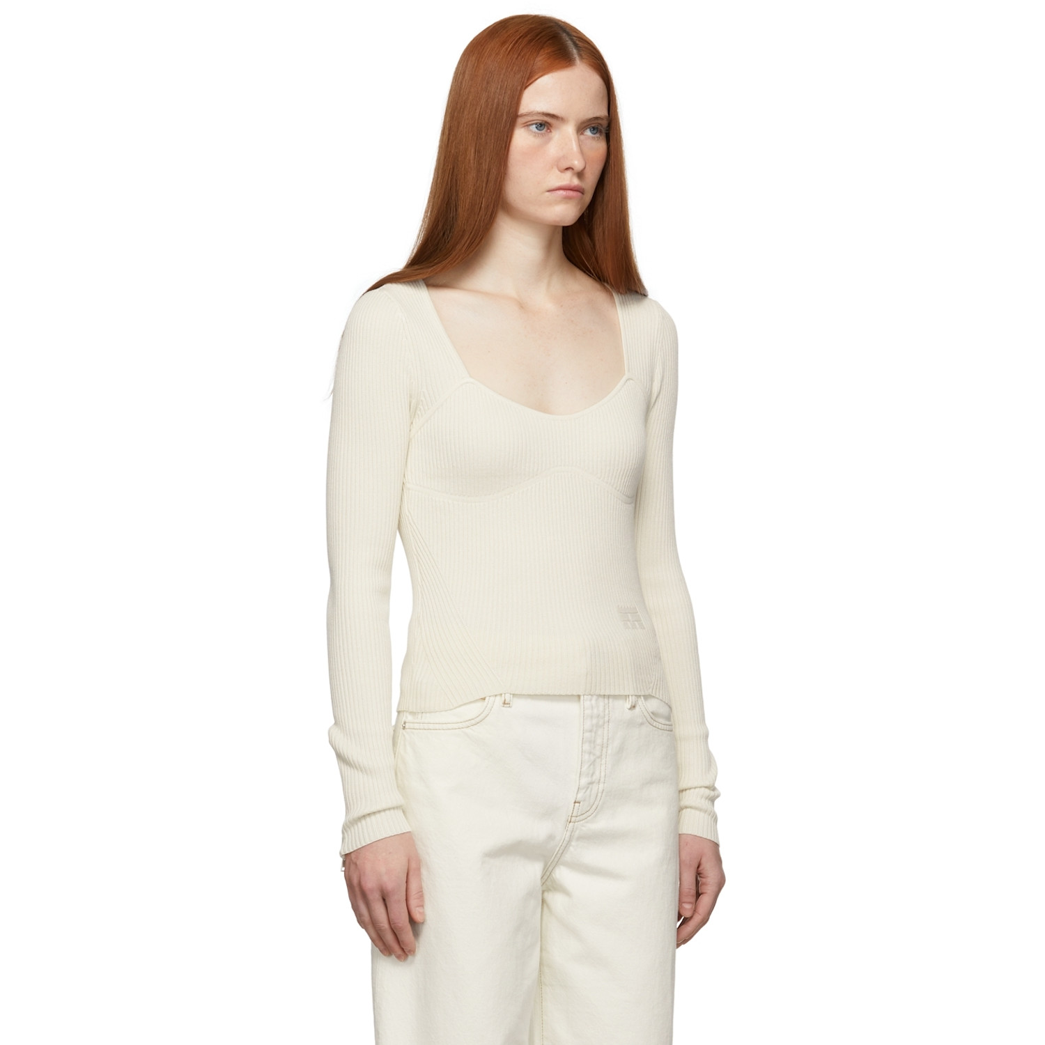  Frame Off-white Ribbed Top 
