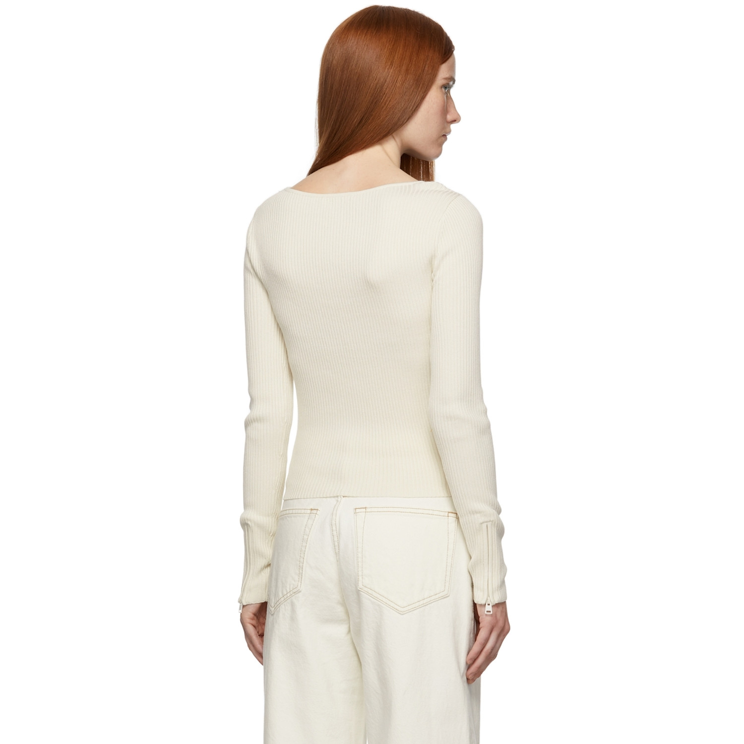  Frame Off-white Ribbed Top 