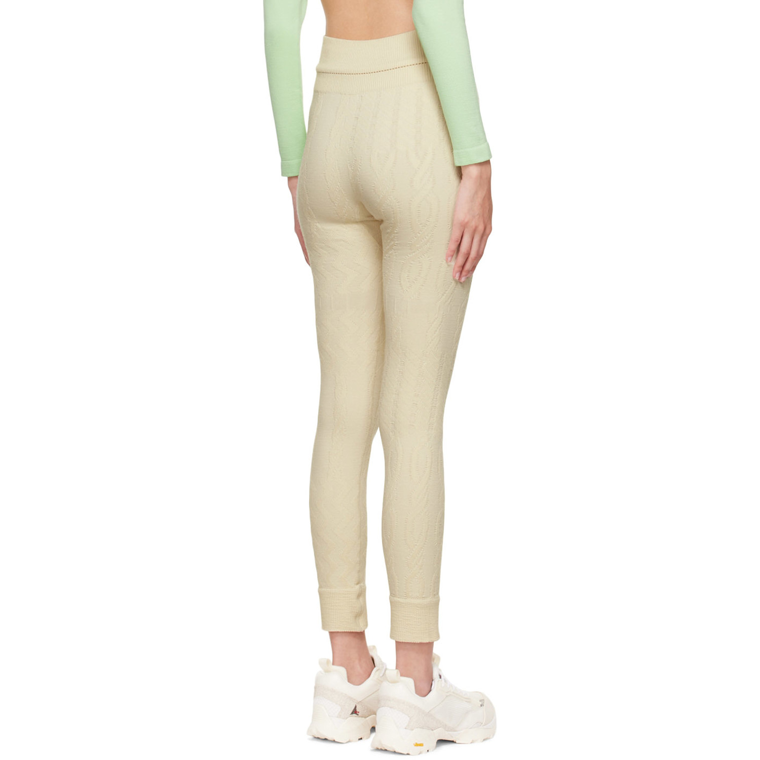  Otti Off-white Biodegradable Nylon Sport Leggings 