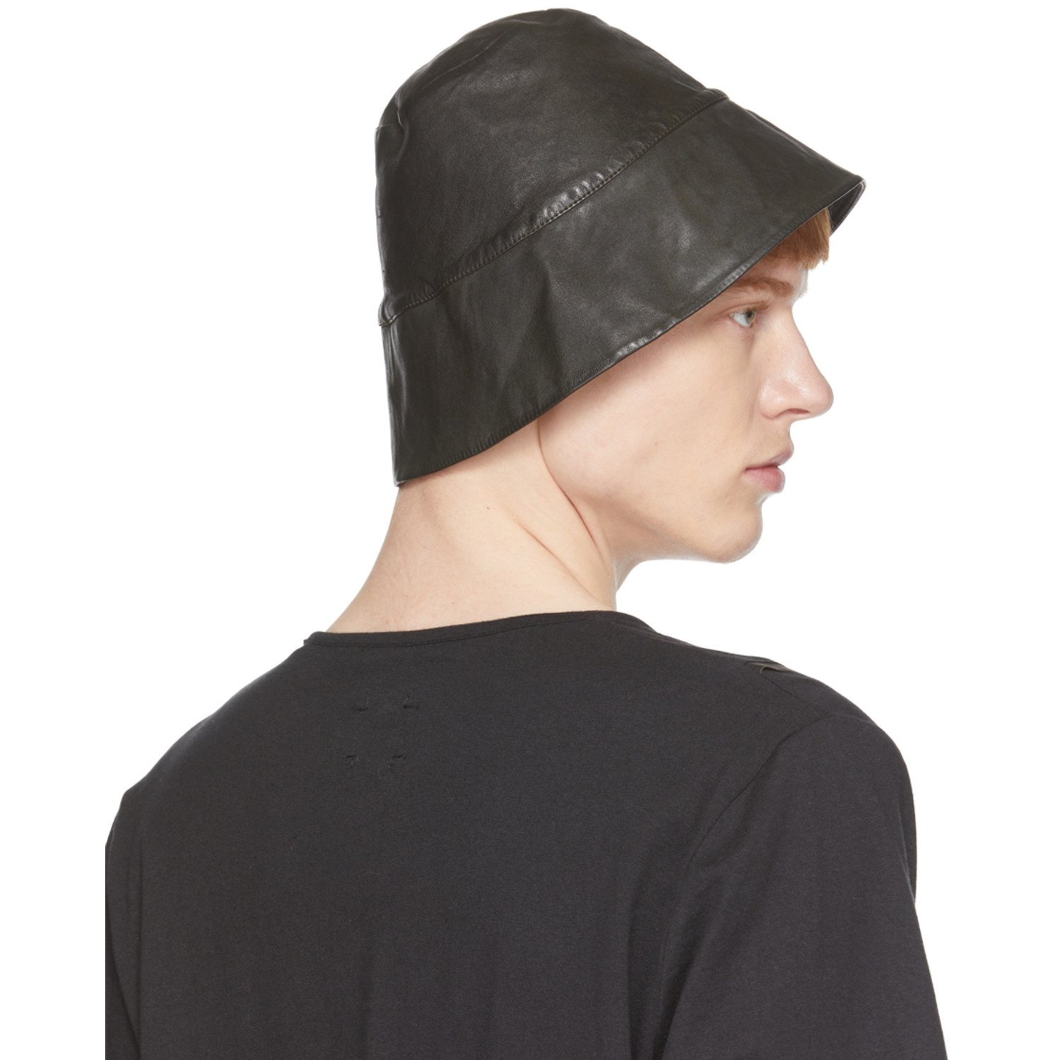  Frei-mut Green Leather Selim Bucket Hat 