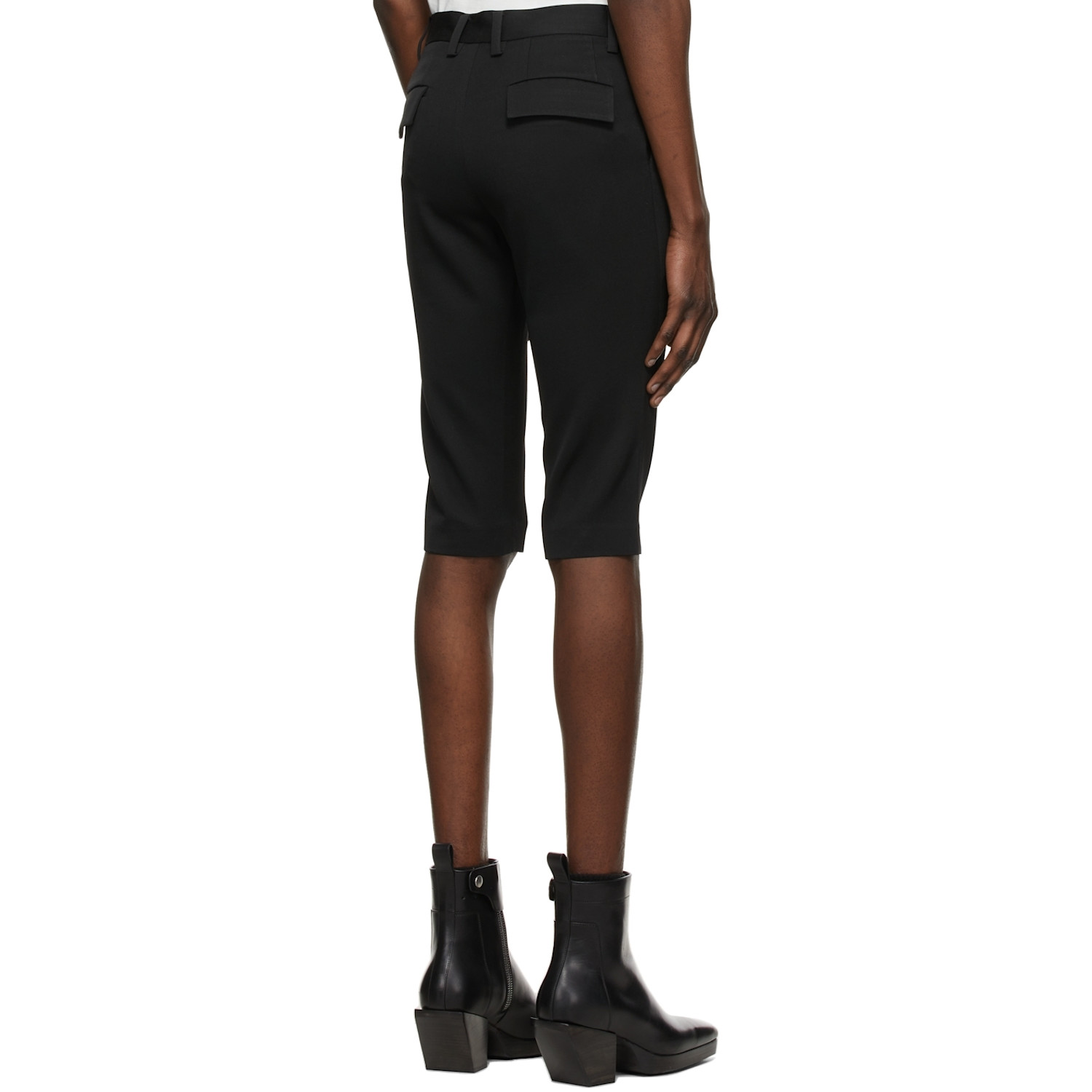  Sean Suen Black Wool Slim Shorts 